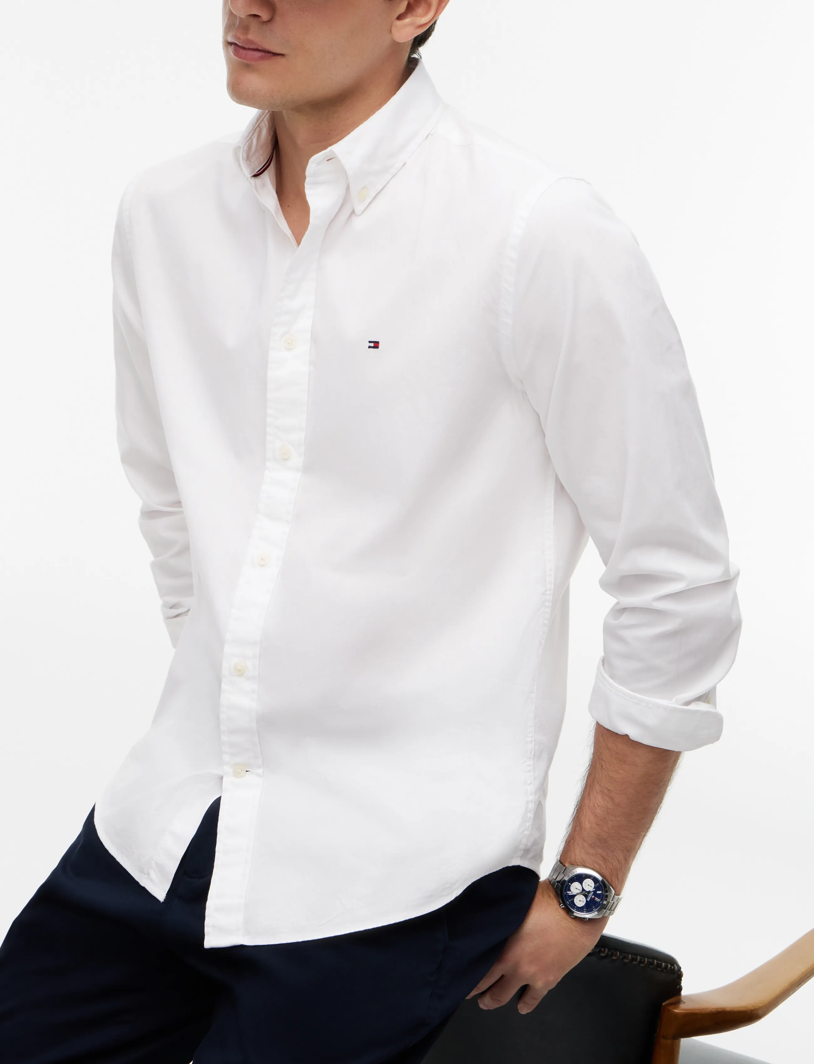 Tommy Hilfiger - CORE FLEX POPLIN SOLID RF SHIRT - freizeithemden - white - 4