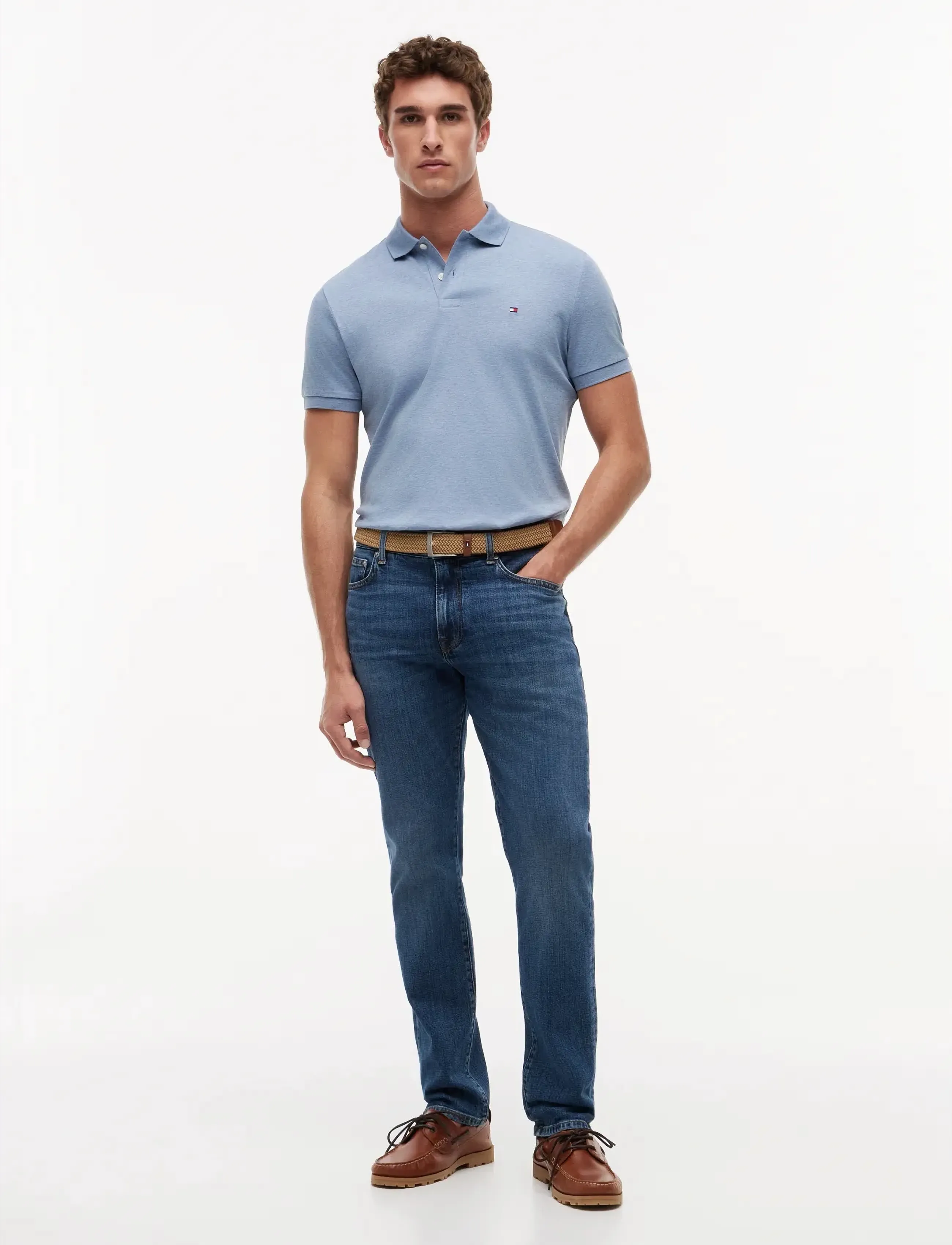Tommy Hilfiger - LIQUID COTTON REG SEASONAL POLO - lühikeste varrukatega polod - heathered blue bros b0802 - 4
