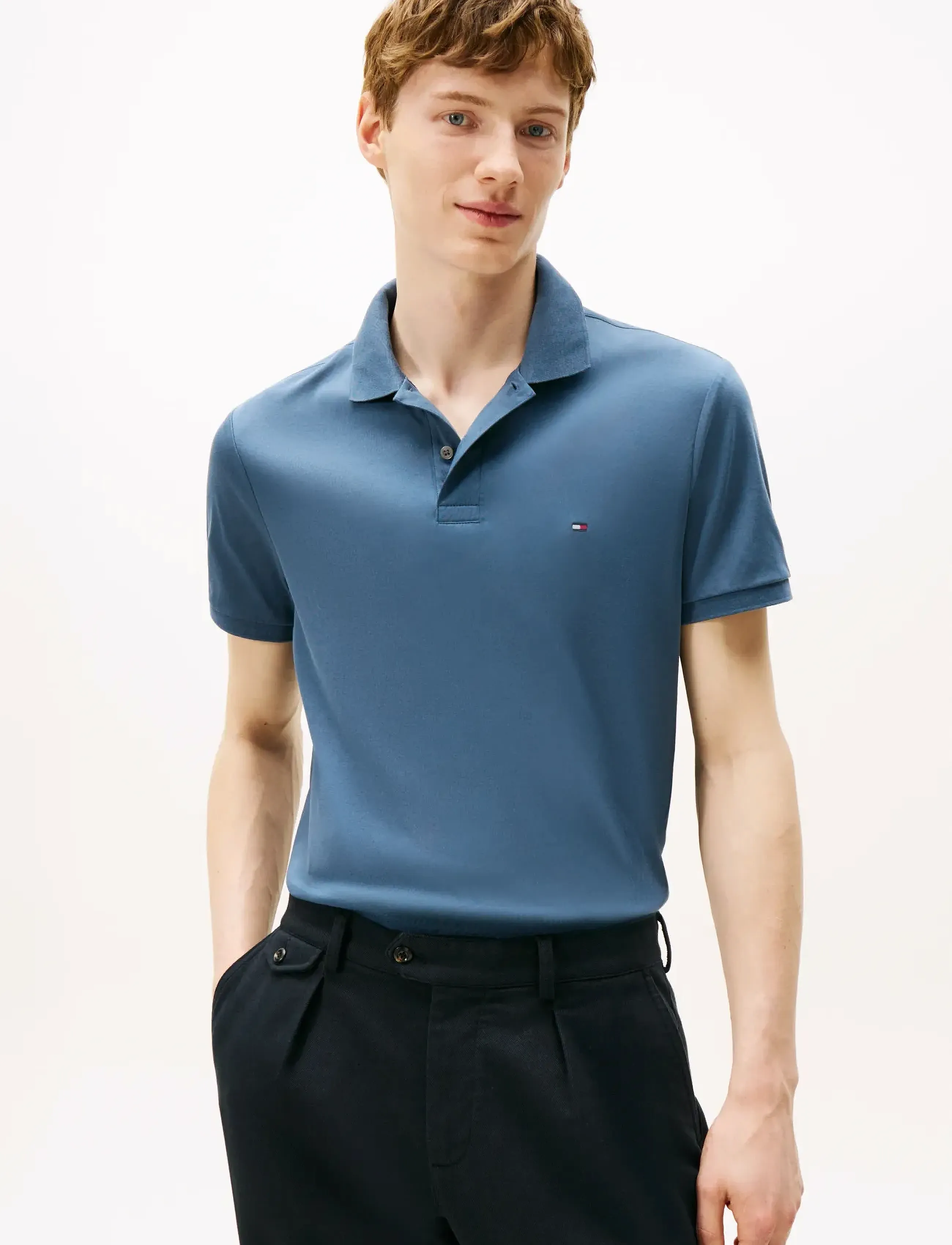 Tommy Hilfiger LIQUID COTTON REG SEASONAL POLO - Tøj - AEGEAN SEA / blue