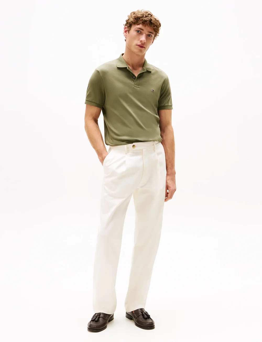 Tommy Hilfiger - LIQUID COTTON REG SEASONAL POLO - kortærmede poloer - battle green - 2