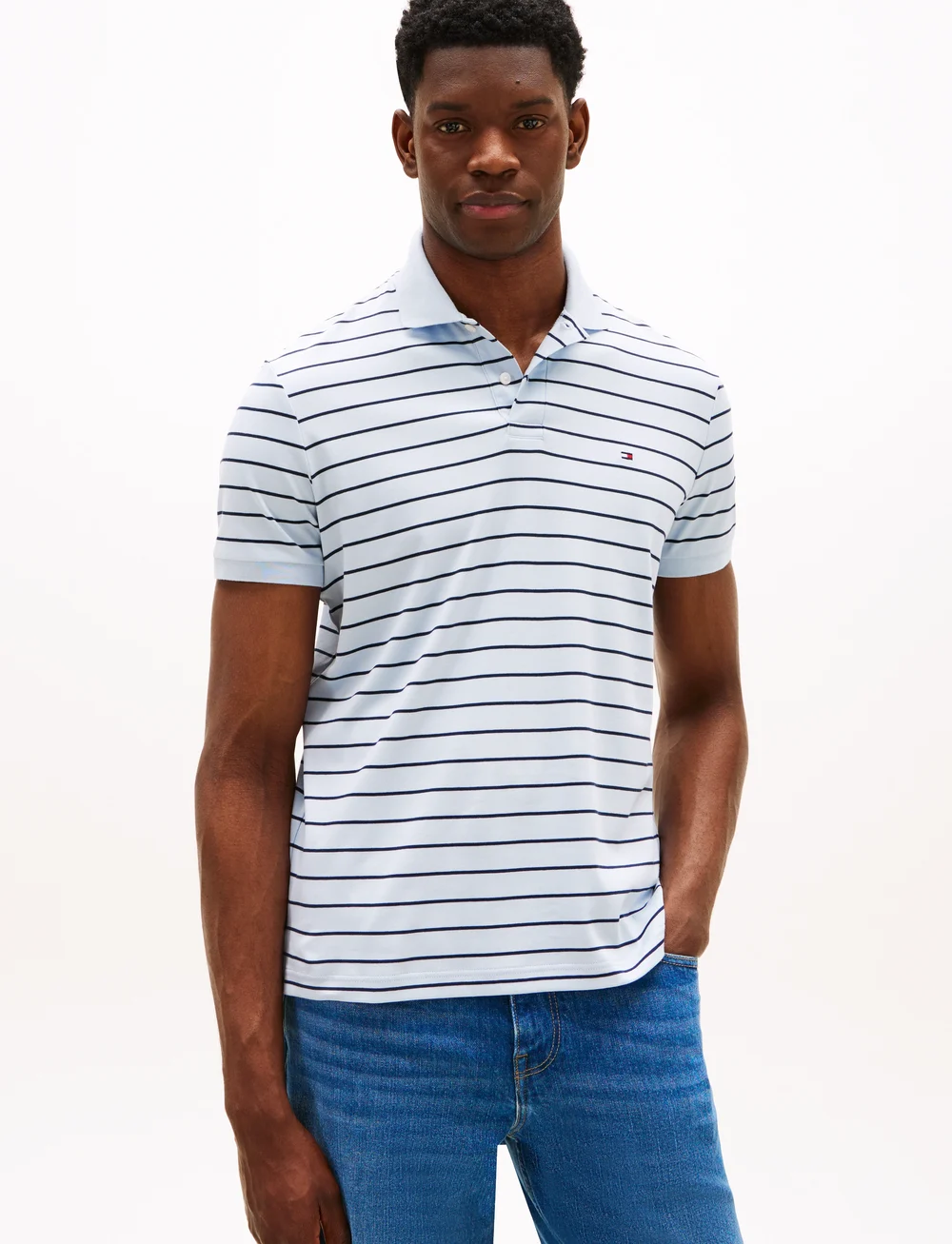 Tommy Hilfiger - LIQUID COTTON REG SEASONAL POLO - short-sleeved polos - breezy blue / desert sky - 0