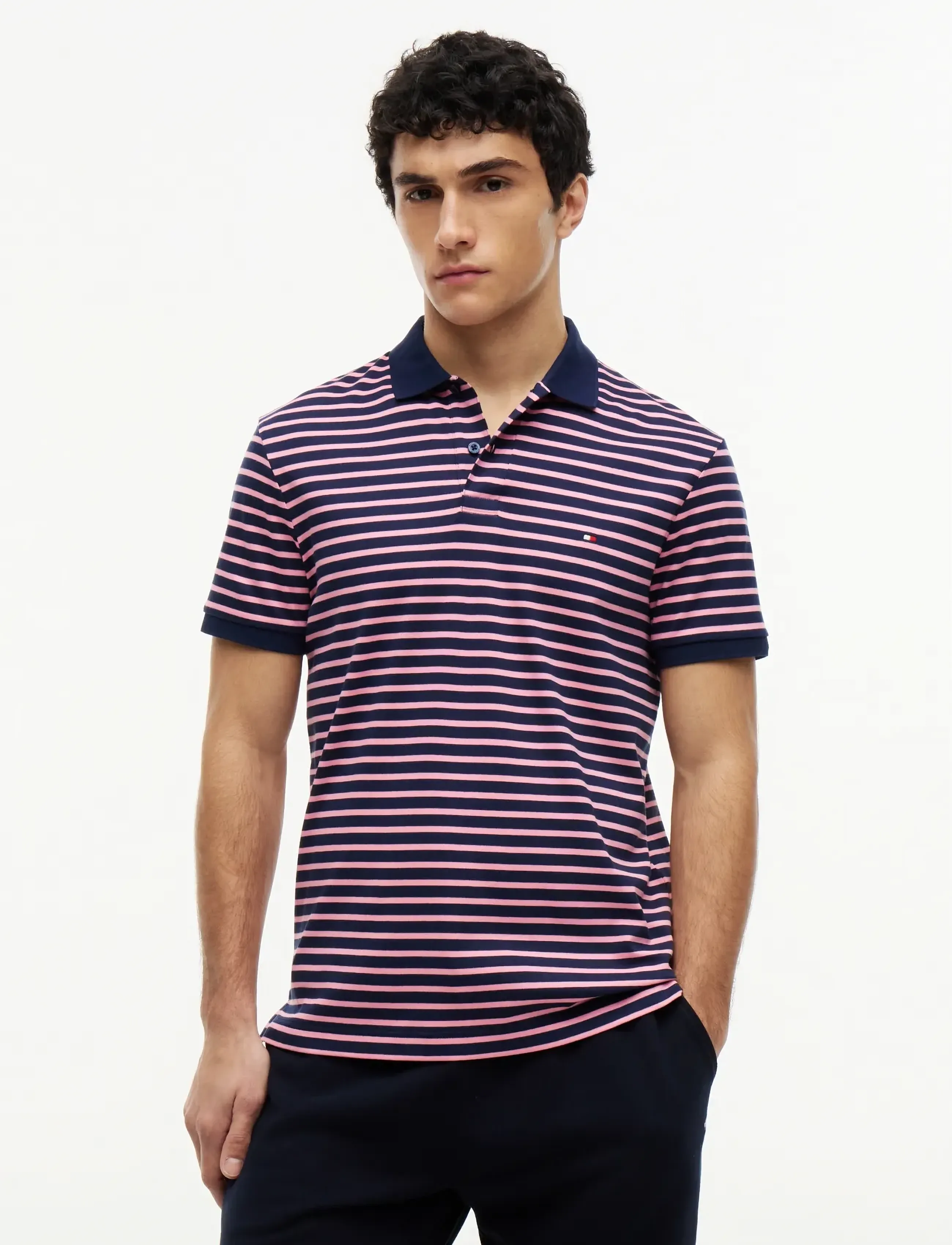 Tommy Hilfiger Soft Touch Interlock Reg Polo, Mænd, Polo Shirt, Multi/mønstret, Str: S