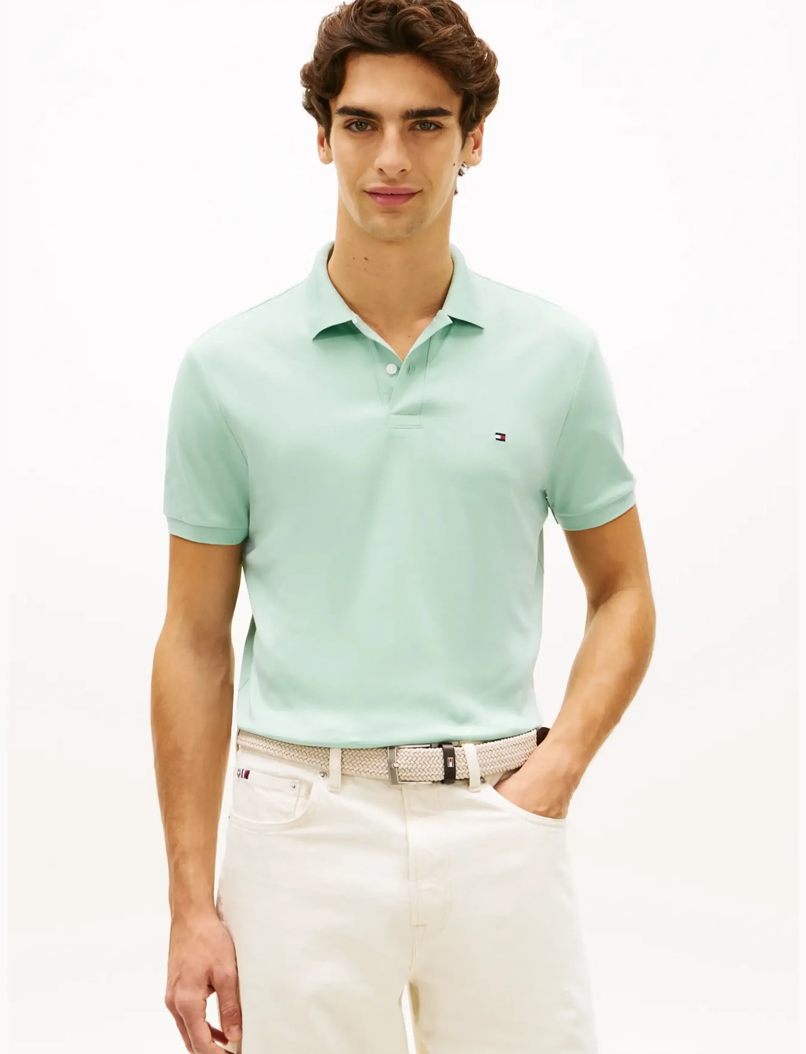 Tommy Hilfiger Soft Touch Interlock Reg Polo, Mænd, Polo Shirt, Grøn, Str: XXL