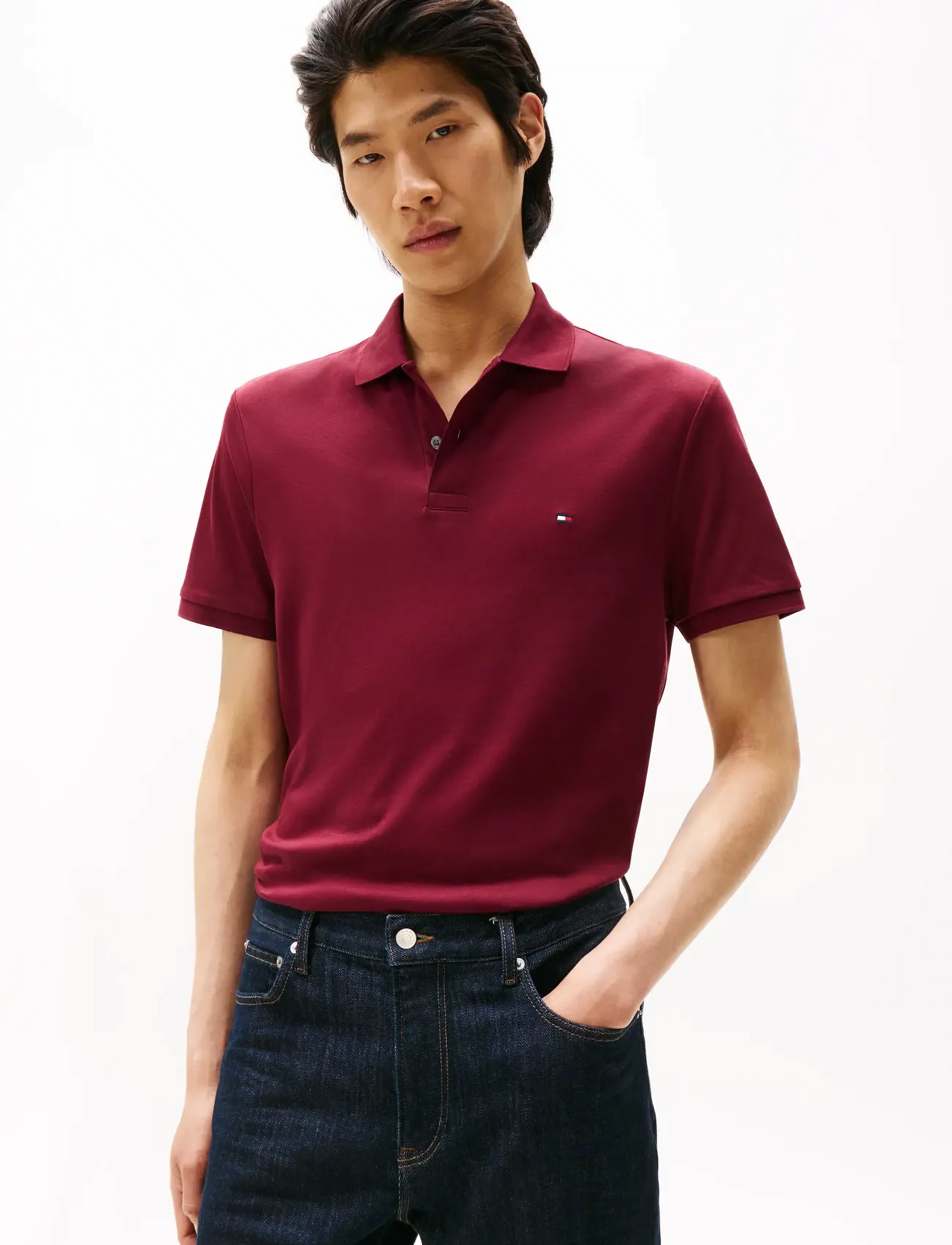Tommy Hilfiger LIQUID COTTON REG SEASONAL POLO - Clothing - DEEP ROUGE / burgundy