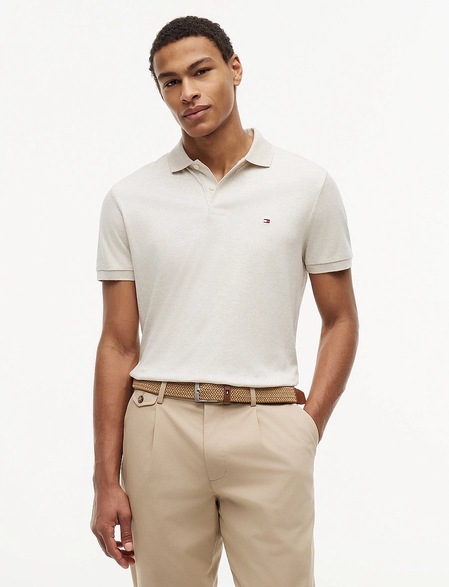 Tommy Hilfiger - LIQUID COTTON REG SEASONAL POLO - kurzärmelig - heathered oatmilk - 0