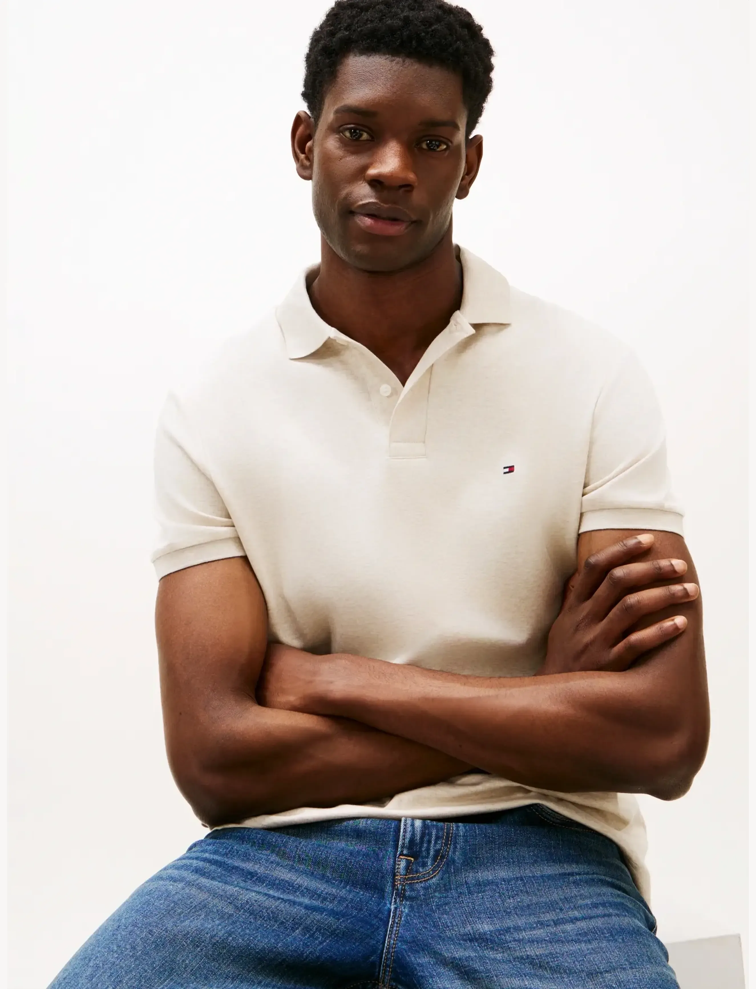 Tommy Hilfiger - LIQUID COTTON REG SEASONAL POLO - kortærmede poloer - heathered oatmilk - 5