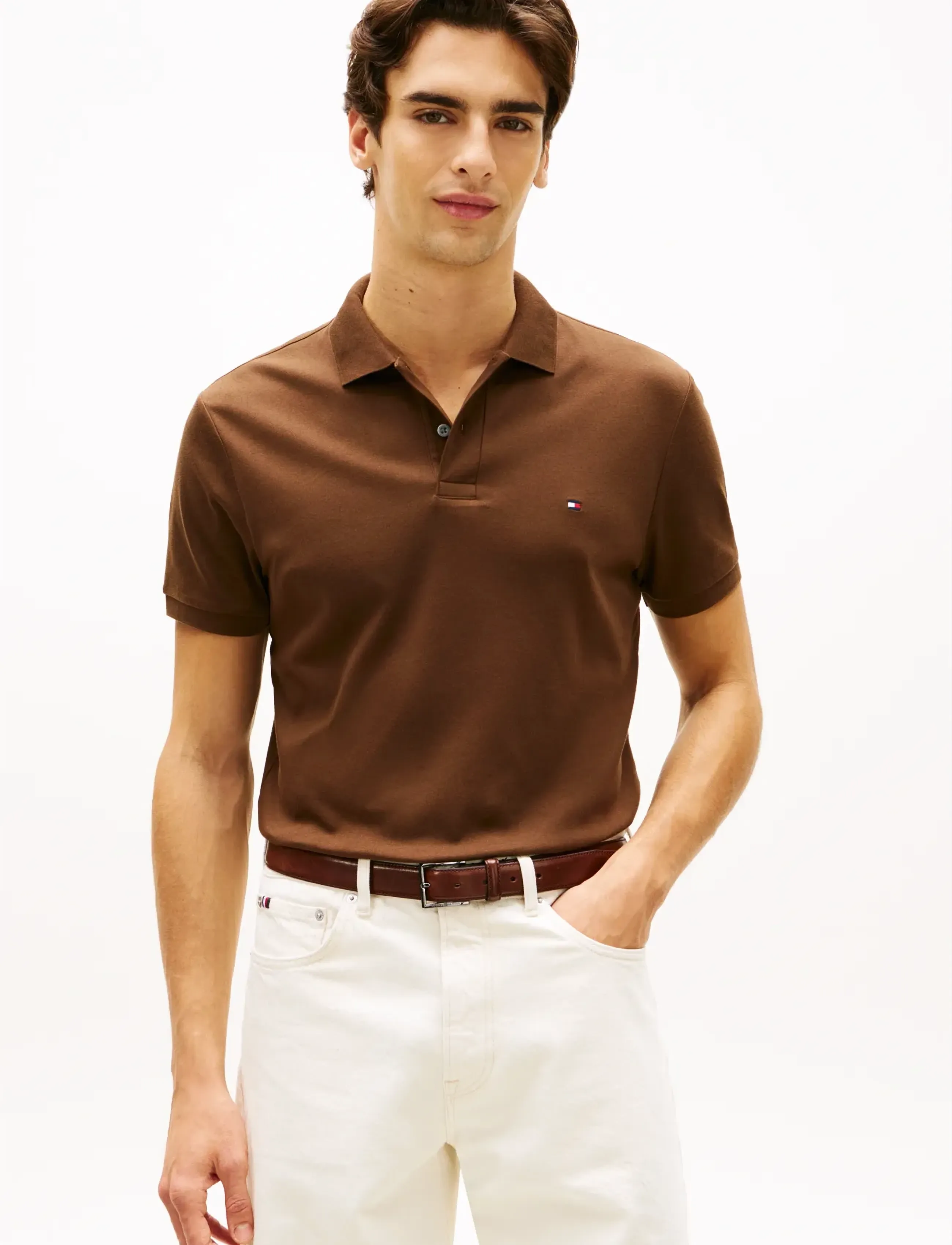 Tommy Hilfiger LIQUID COTTON REG SEASONAL POLO - Clothing - LEGACY BROWN / brown