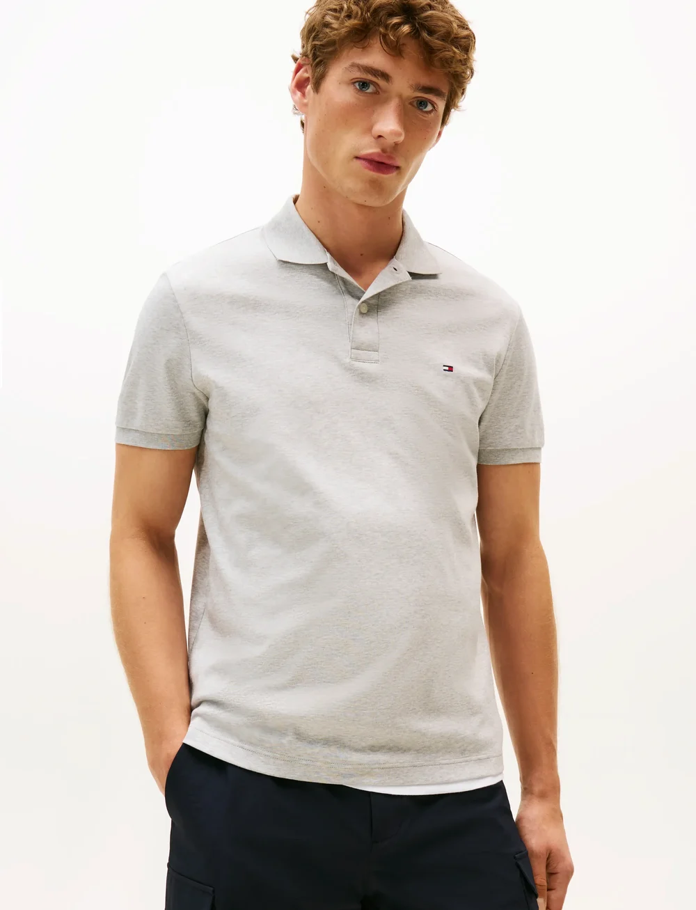 Tommy Hilfiger - LIQUID COTTON REG SEASONAL POLO - kurzärmelig - light grey heather - 0