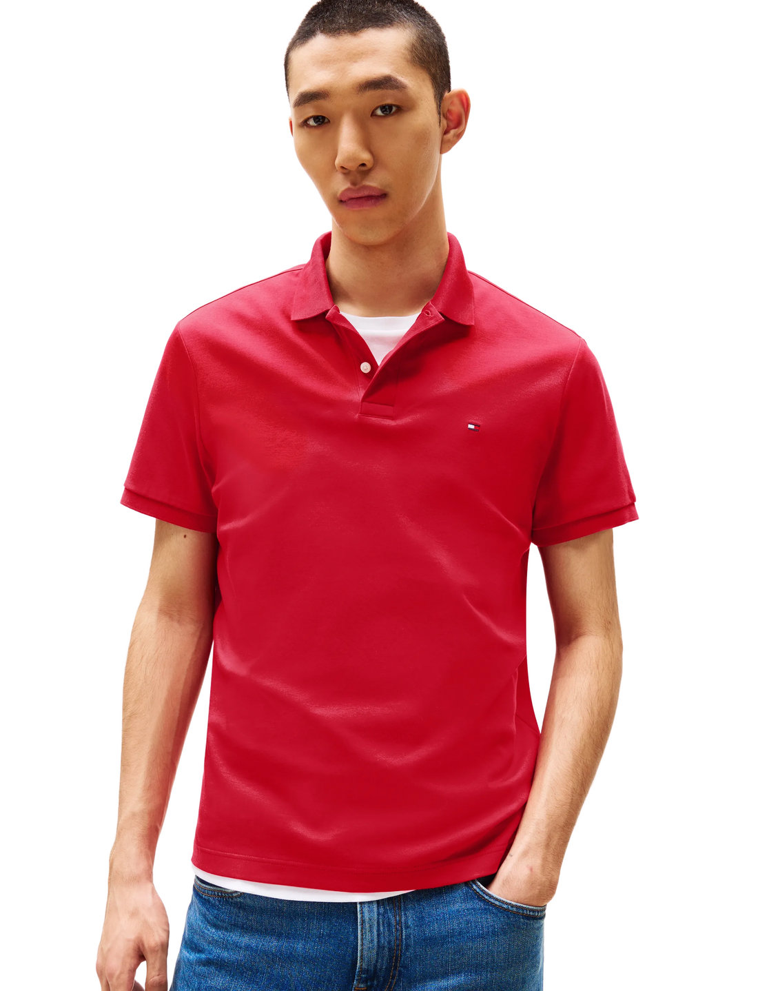 Tommy Hilfiger - LIQUID COTTON REG SEASONAL POLO - lühikeste varrukatega polod - medium red - 0
