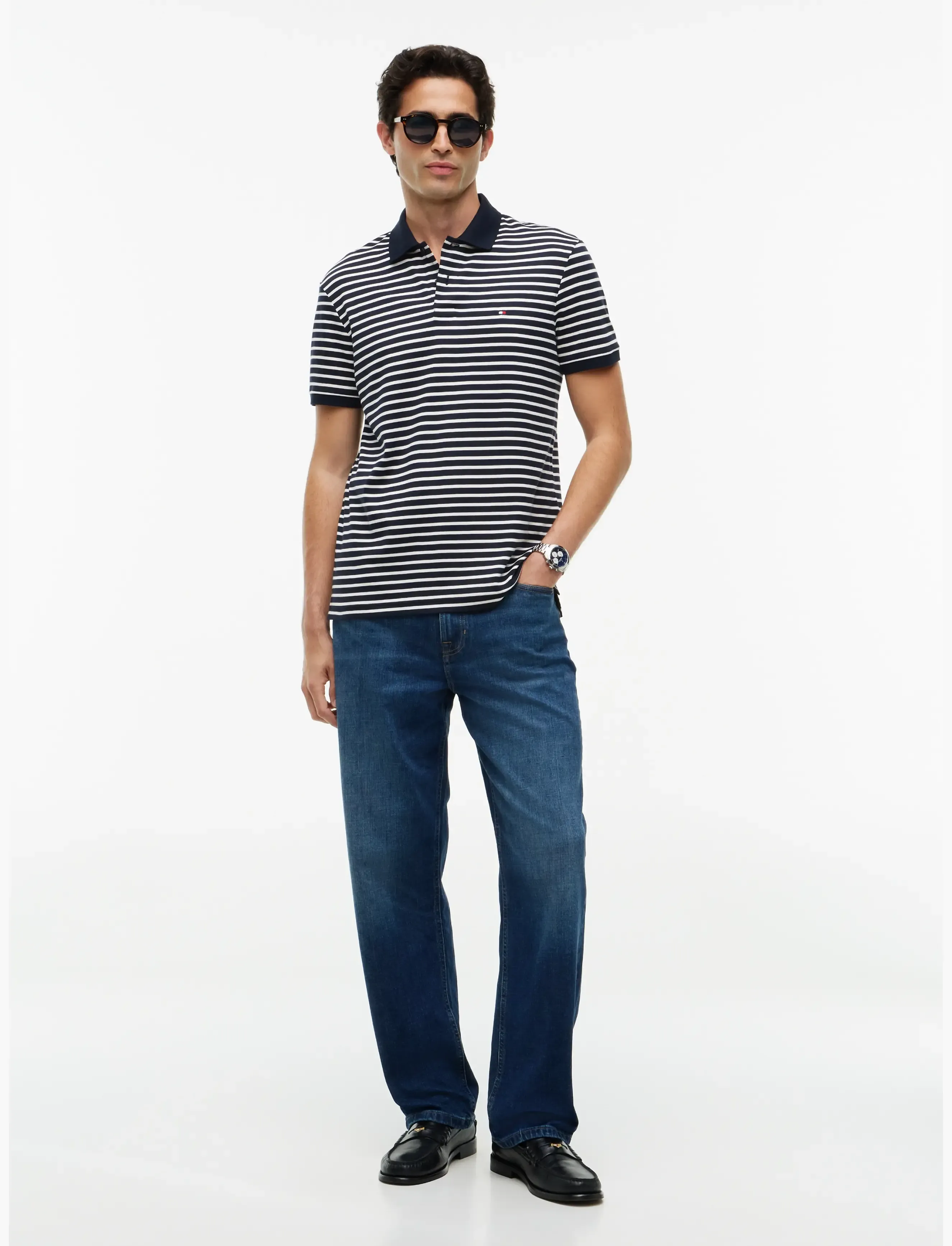 Tommy Hilfiger - SOFT TOUCH INTERLOCK REG POLO - kurzärmelig - navy blue   ivory petal - 4