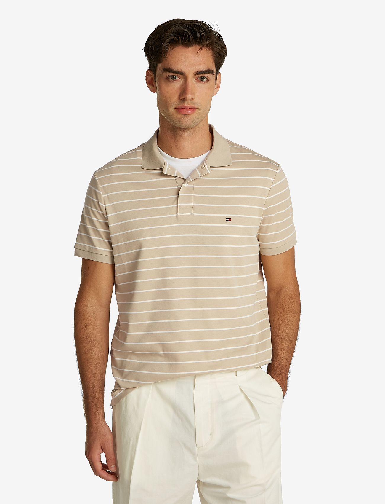 Tommy Hilfiger - LIQUID COTTON REG SEASONAL POLO - kortärmade pikéer - sandalwood / ecru - 0