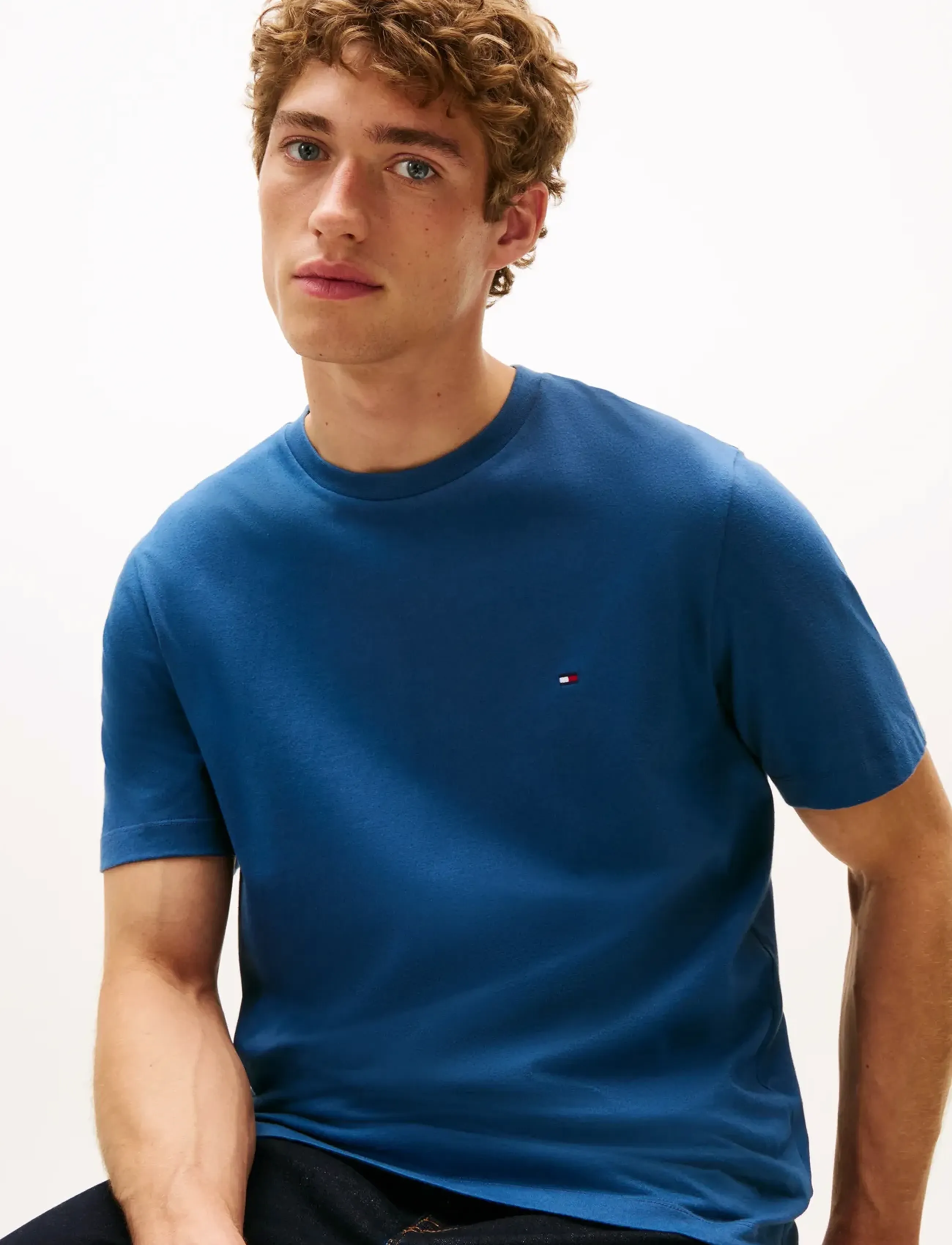TOMMY HILFIGER Ess Seasonal Reg Fit Solid Tee t-shirts - bas herr – bild 5