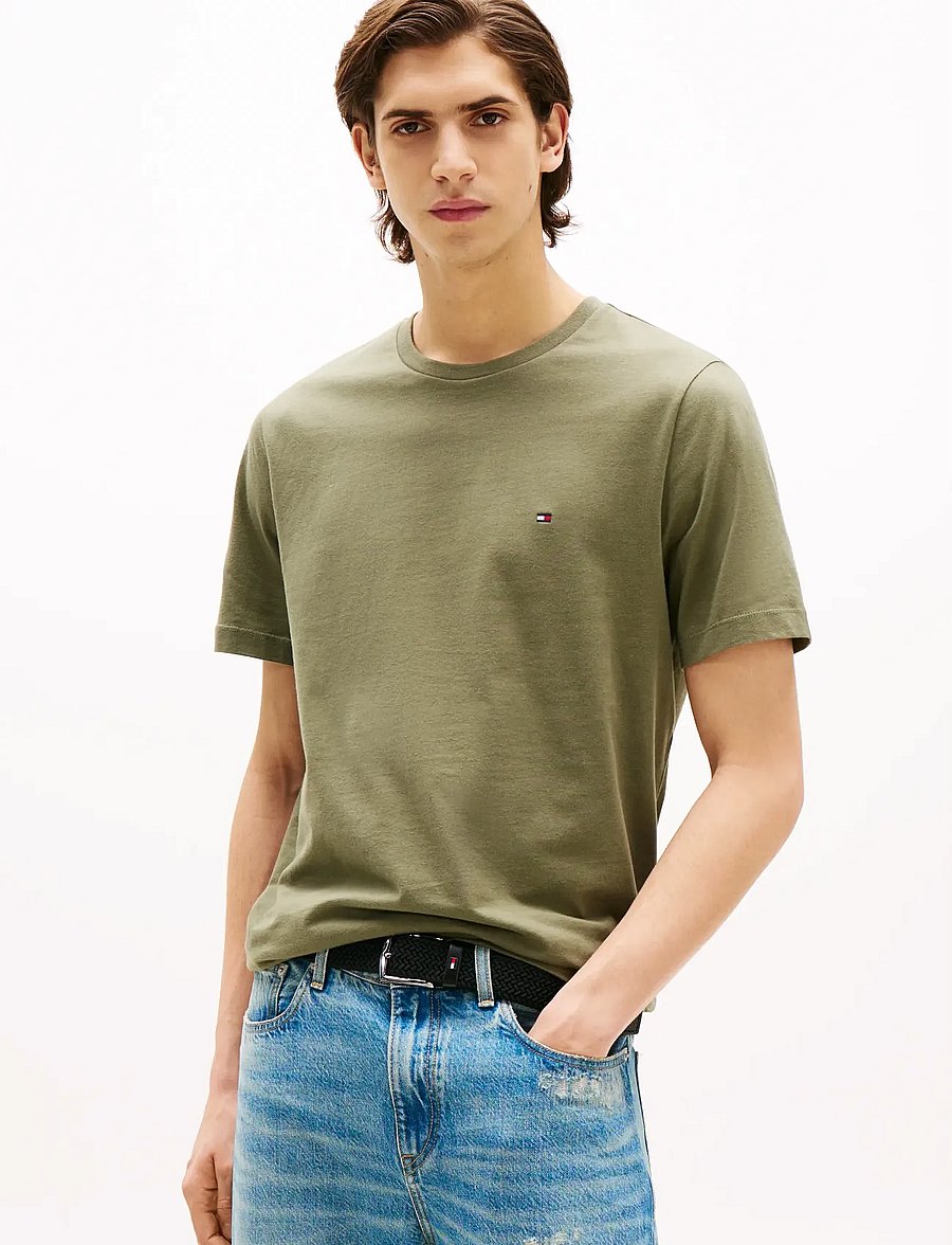 Tommy Hilfiger - ESS SEASONAL REG FIT SOLID TEE - kurzärmelig - battle green - 0