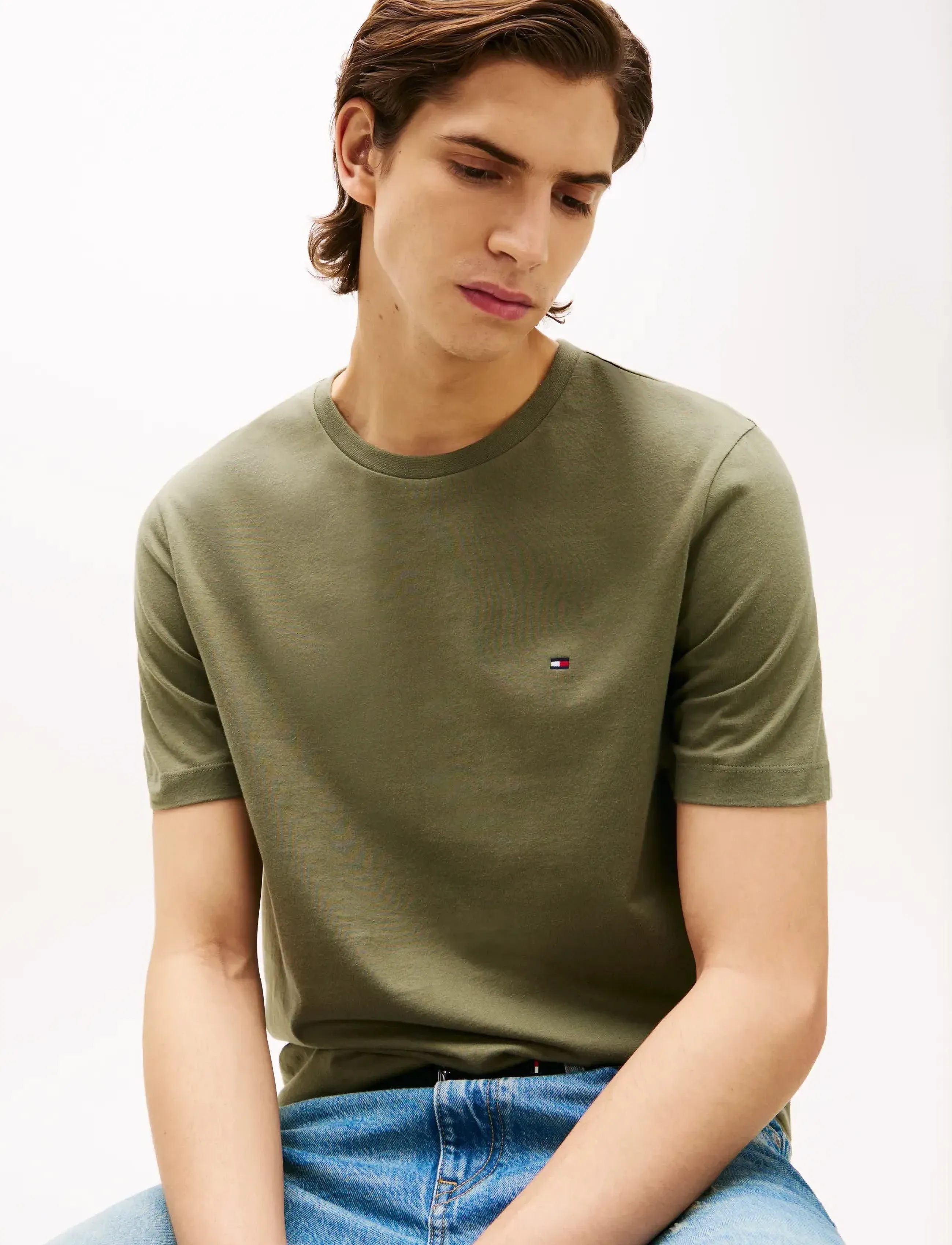 Tommy Hilfiger - ESS SEASONAL REG FIT SOLID TEE - kurzärmelig - battle green - 5