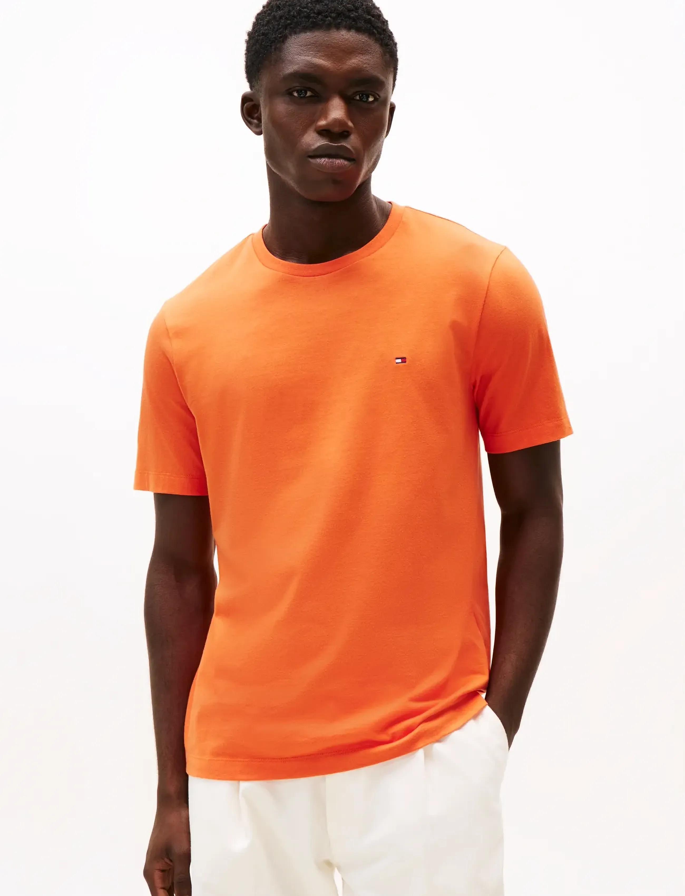 Tommy Hilfiger ESS SEASONAL REG FIT SOLID TEE - Tommy Hilfiger - BRILLIANT ORANGE / orange