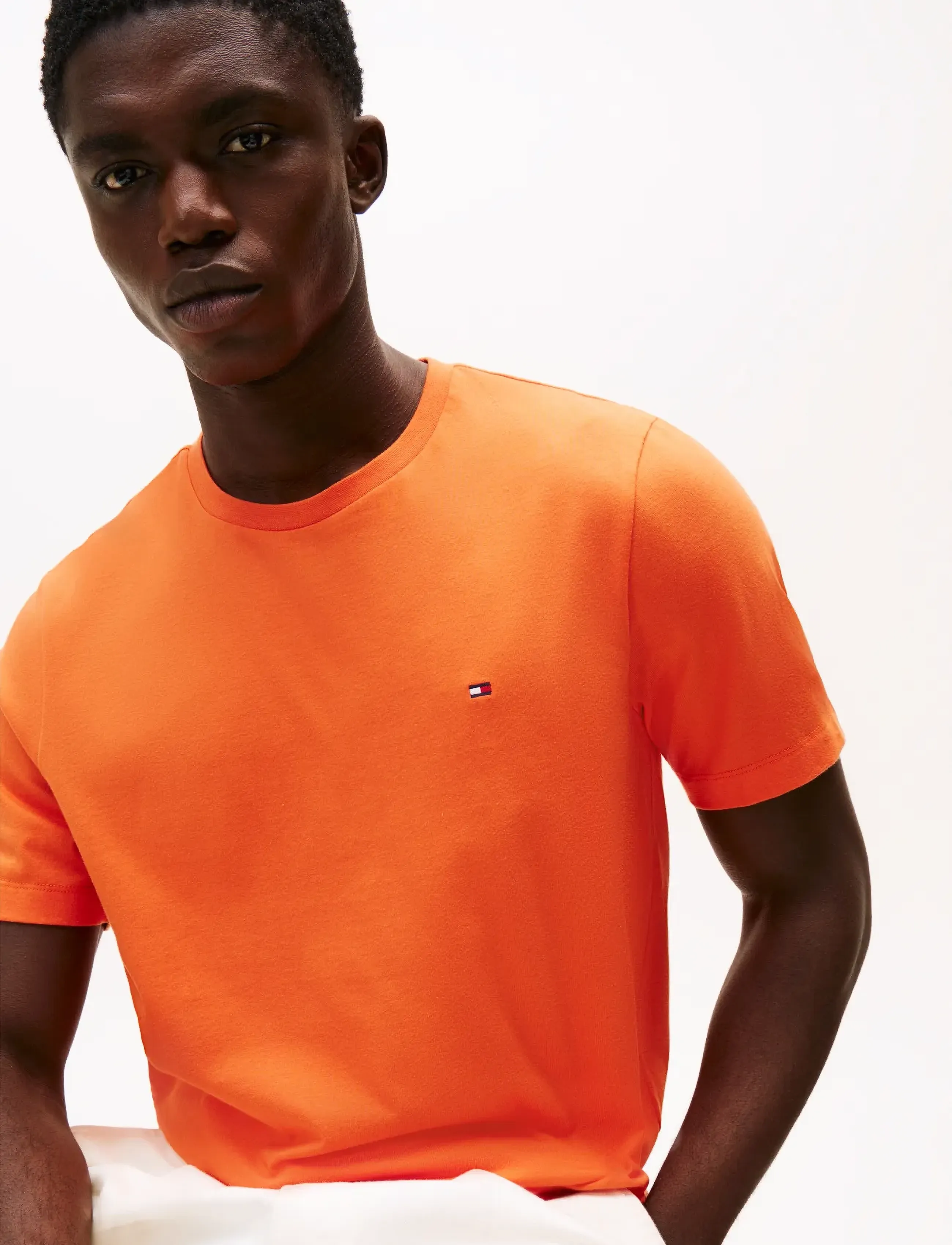 Tommy Hilfiger - ESS SEASONAL REG FIT SOLID TEE - kurzärmelig - brilliant orange - 4
