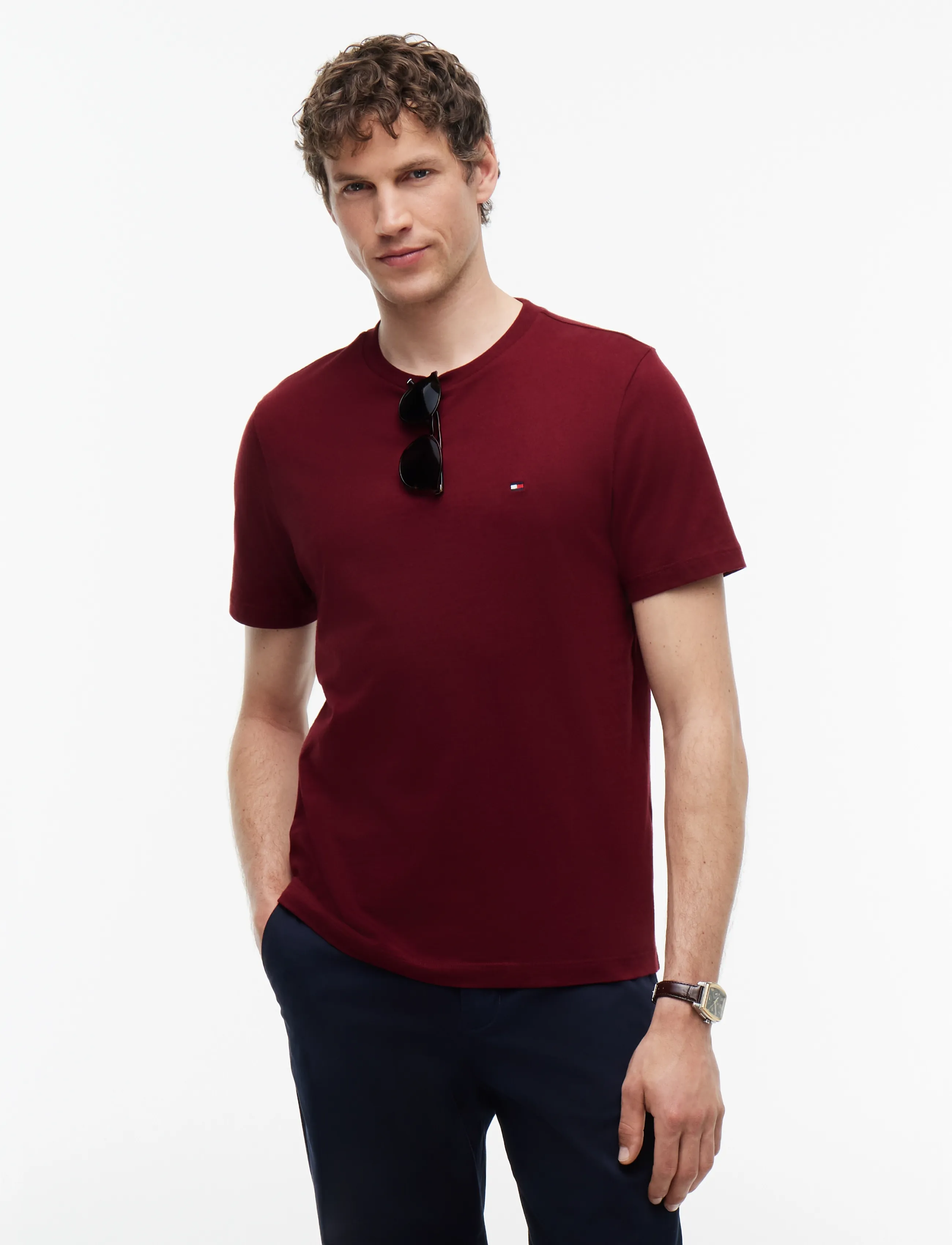 Tommy Hilfiger ESS SEASONAL REG FIT SOLID TEE - T-särgid - BURGUNDY / burgundy
