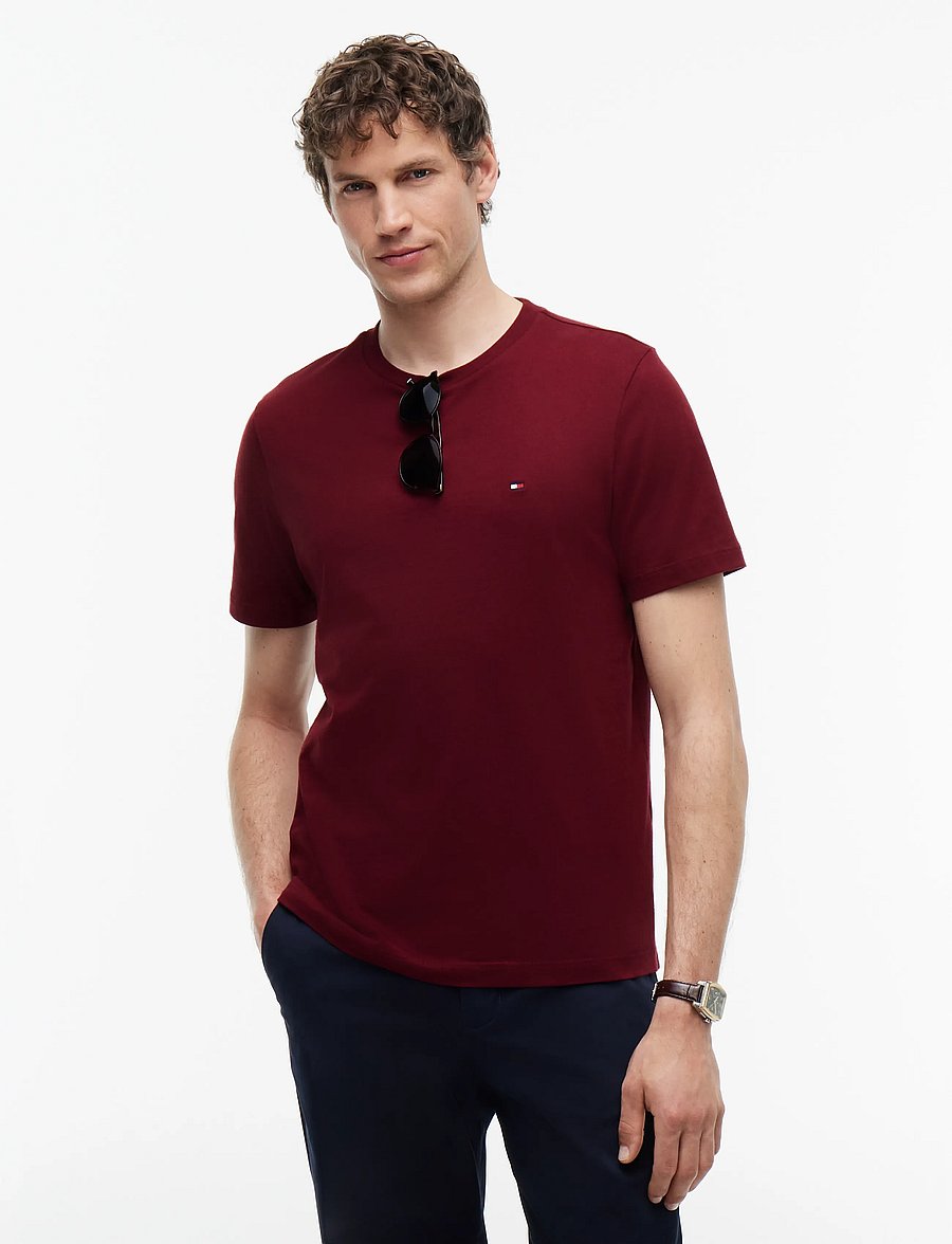Tommy Hilfiger - ESS SEASONAL REG FIT SOLID TEE - kurzärmelige t-shirts - burgundy - 0