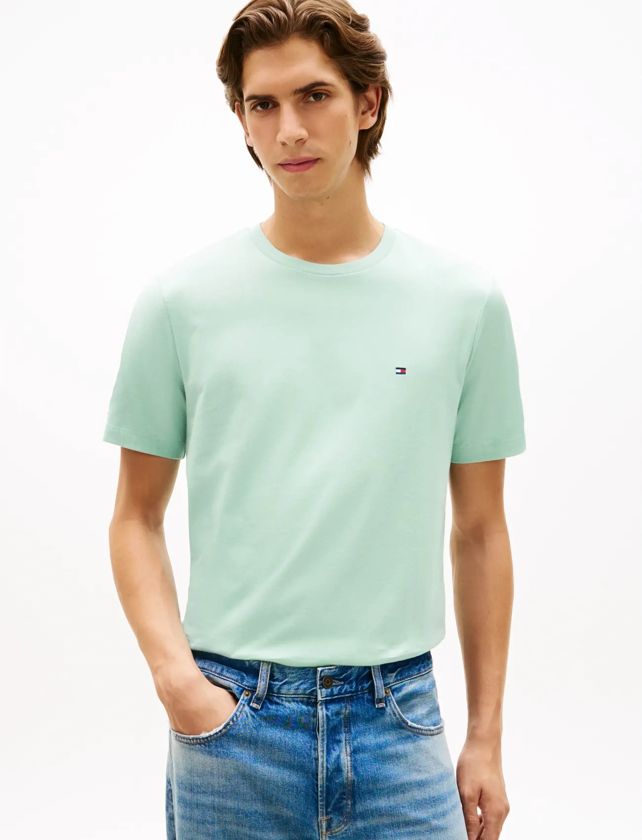 Tommy Hilfiger ESS SEASONAL REG FIT SOLID TEE - Tommy Hilfiger - CRUSHED MINT / green