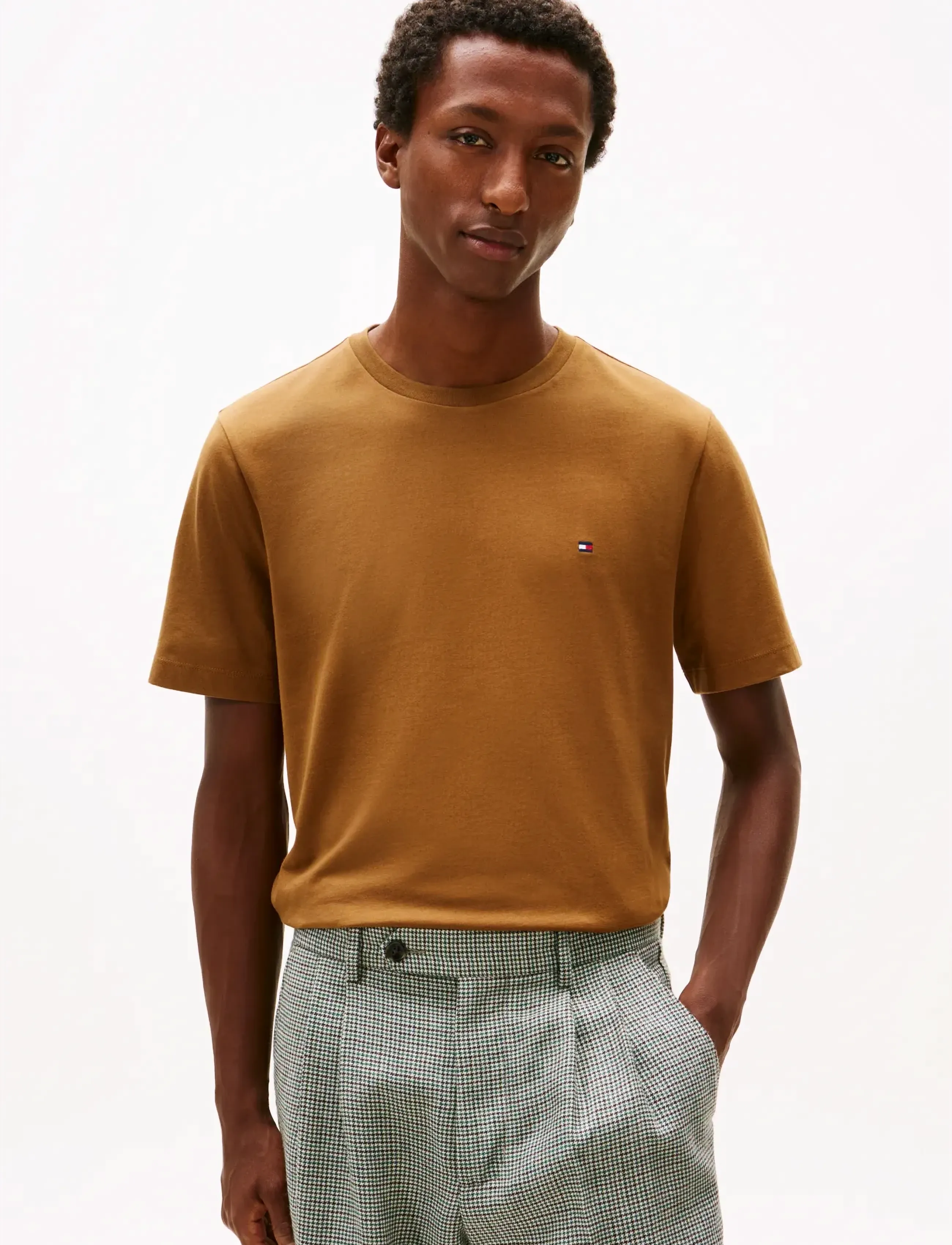 Tommy Hilfiger ESS SEASONAL REG FIT SOLID TEE - T-skjorter - HIGHLAND KHAKI / brown