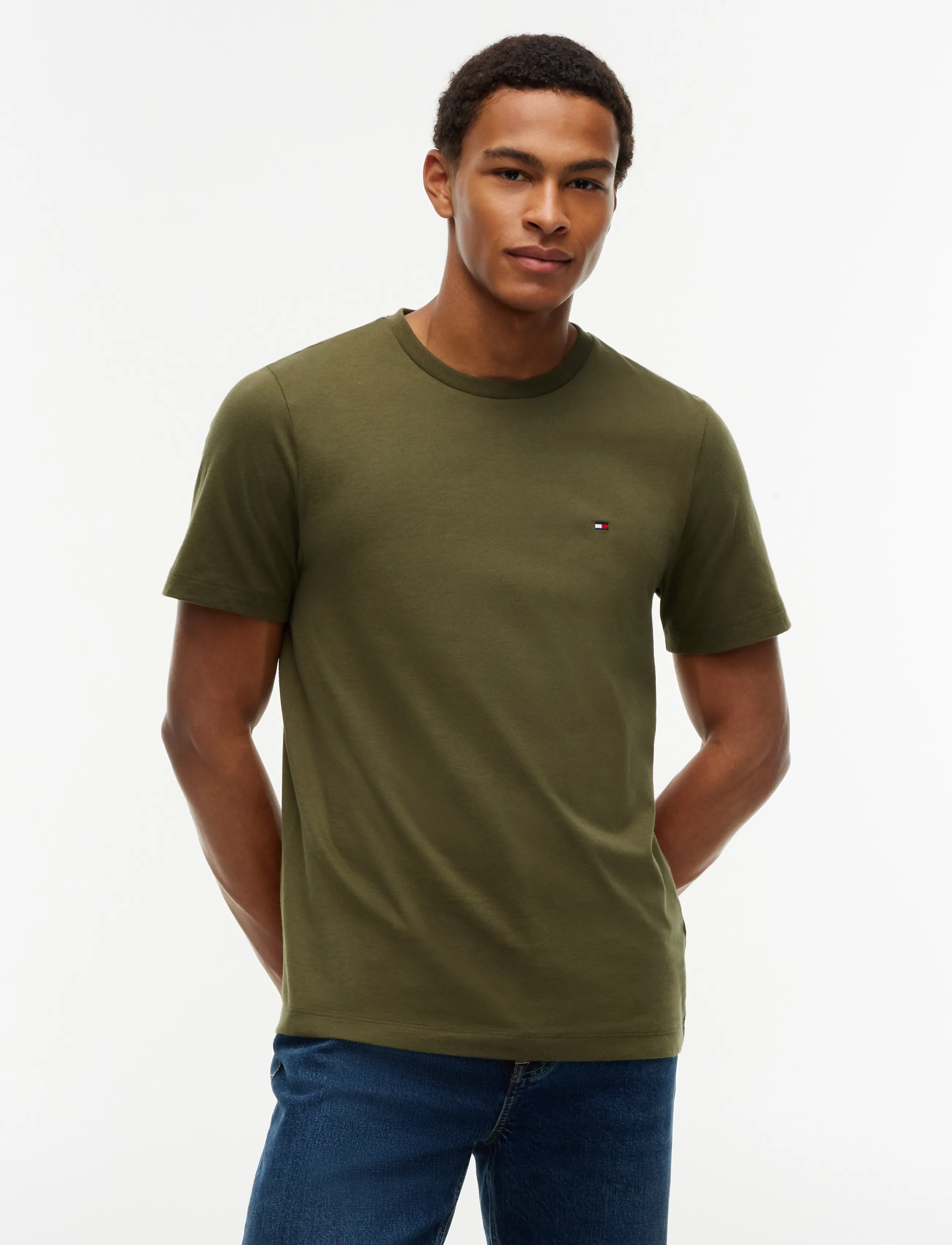 Tommy Hilfiger ESS SEASONAL REG FIT SOLID TEE - T-shirts - HUNTSMAN GREEN / khaki/green
