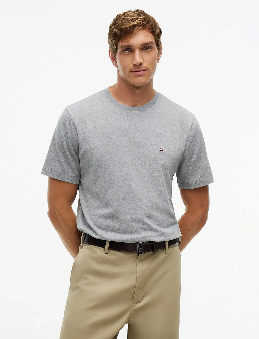 Tommy Hilfiger - ESS SEASONAL REG FIT SOLID TEE - lühikeste varrukatega t-särgid - medium grey heather - 0