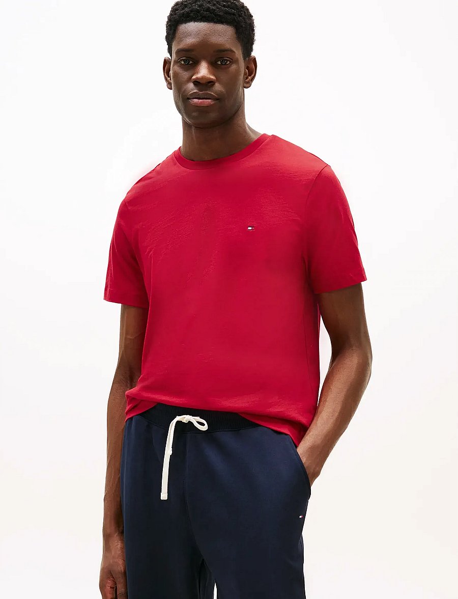Tommy Hilfiger - ESS SEASONAL REG FIT SOLID TEE - kurzärmelige t-shirts - medium red - 0