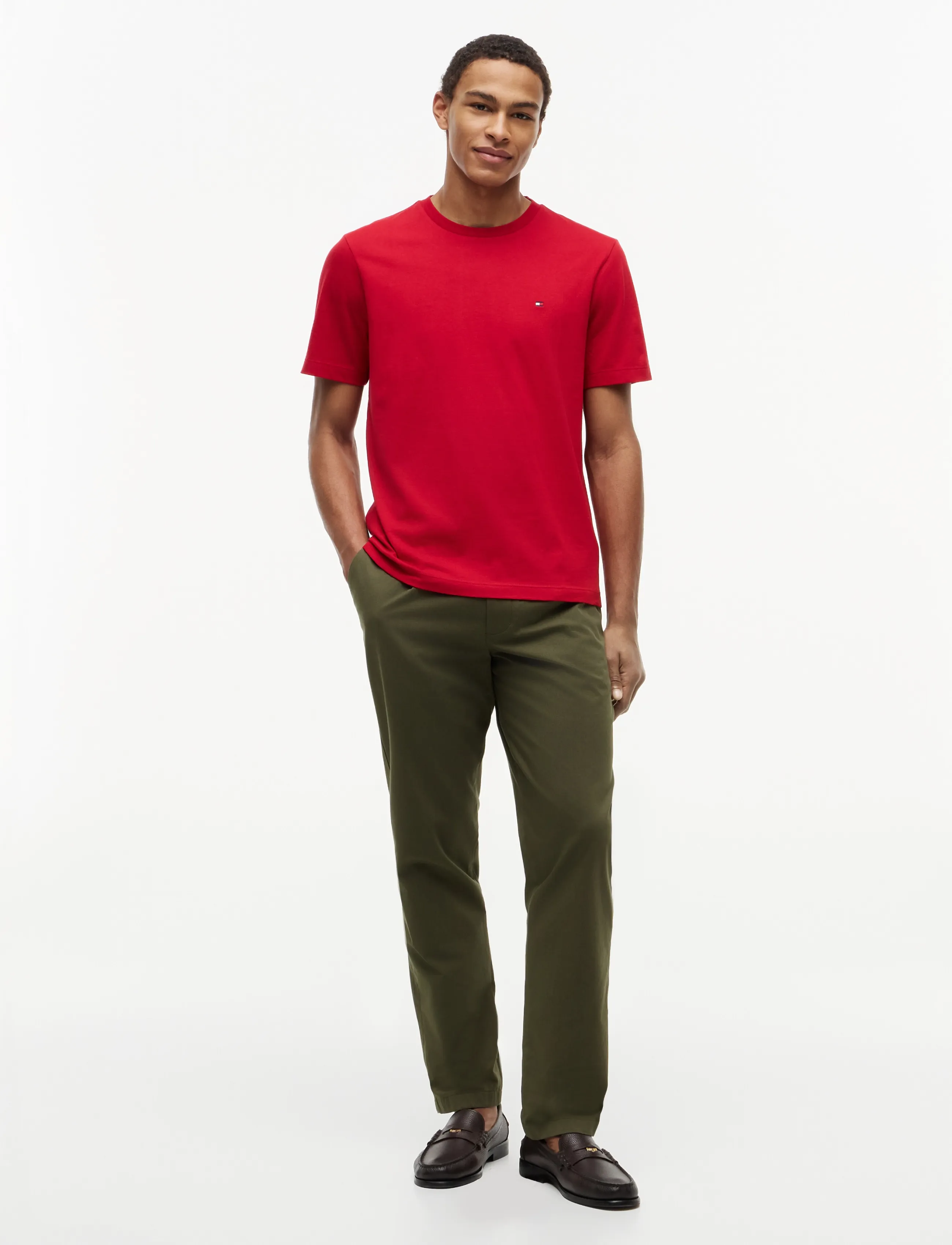 Tommy Hilfiger - ESS SEASONAL REG FIT SOLID TEE - kurzärmelige t-shirts - medium red - 5
