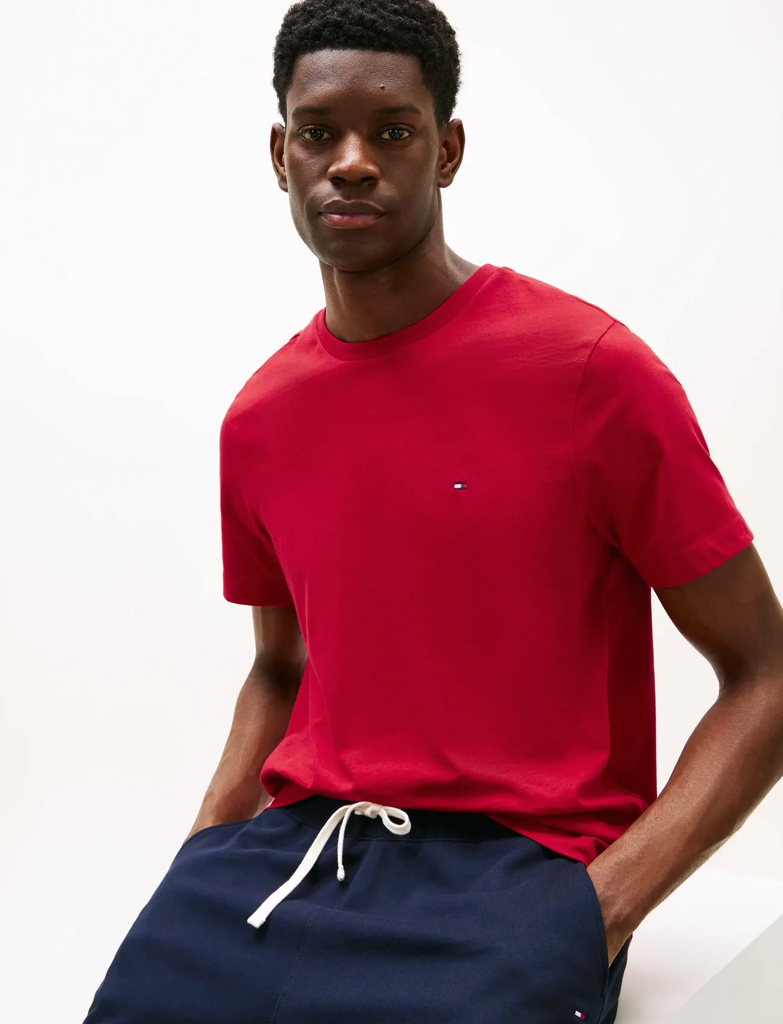 TOMMY HILFIGER Ess Seasonal Reg Fit Solid Tee t-shirts - bas herr – bild 6
