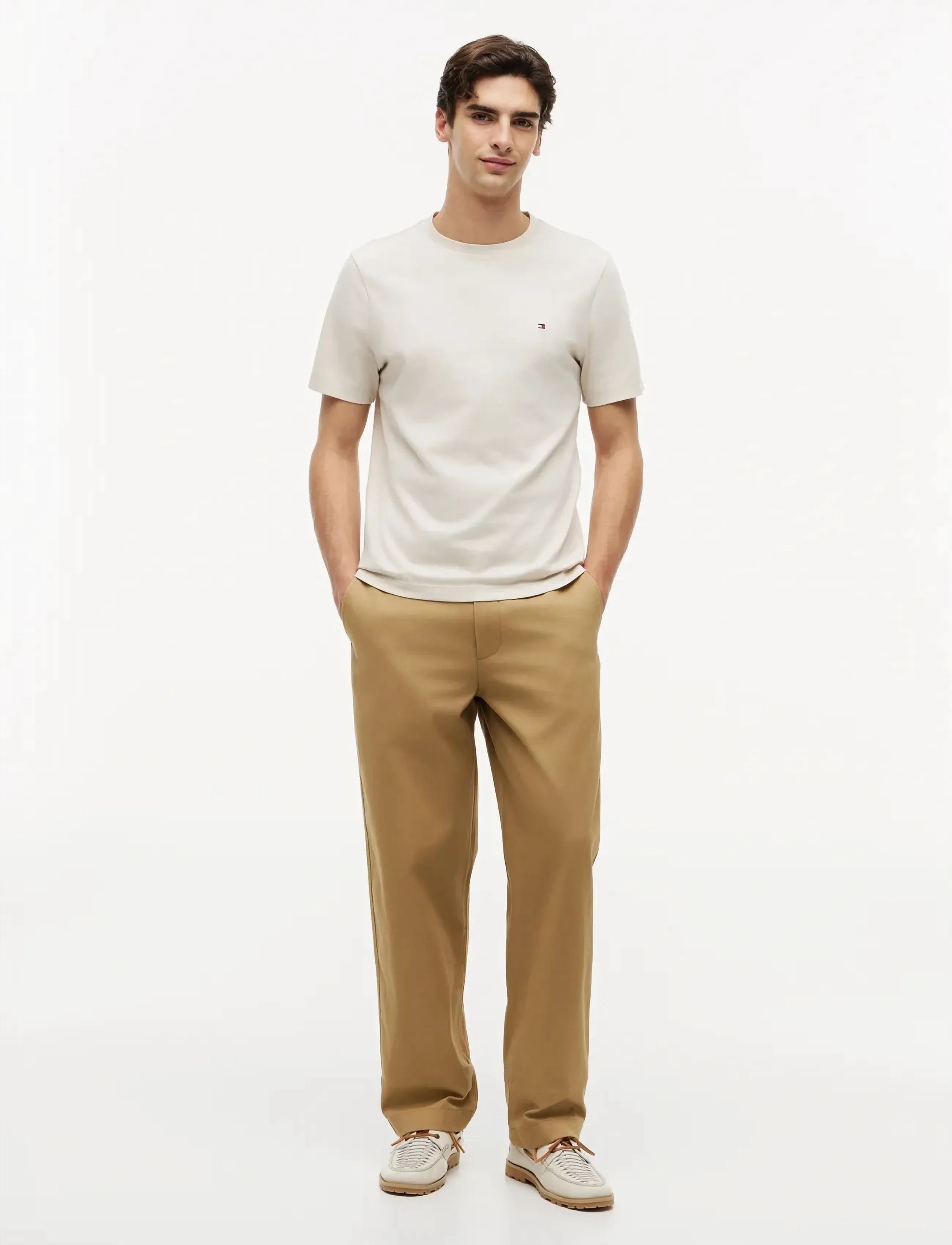 Tommy Hilfiger - ESS SEASONAL REG FIT SOLID TEE - lyhythihaiset - newsprint - 4