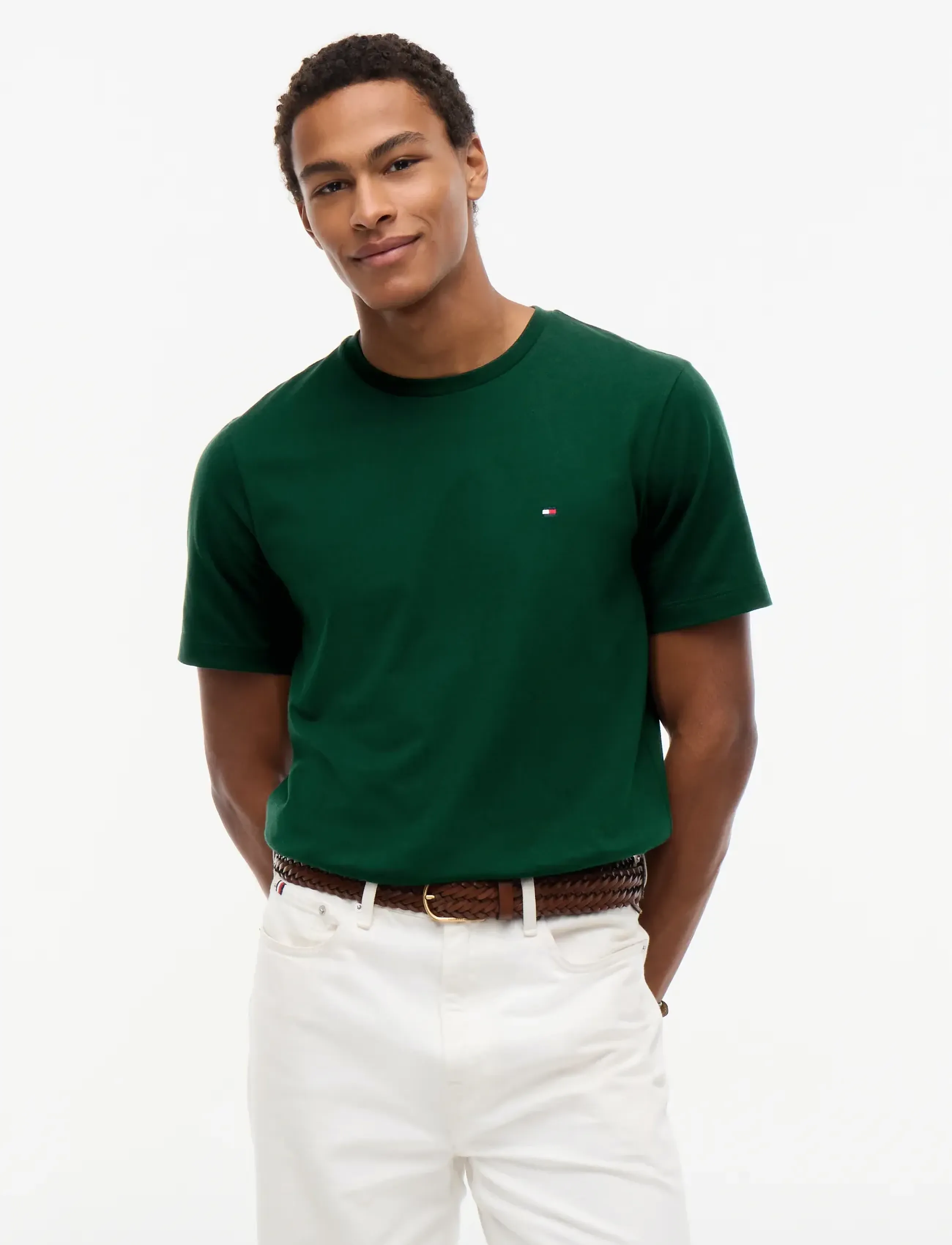 Tommy Hilfiger ESS SEASONAL REG FIT SOLID TEE - Lühikeste varrukatega T-särgid - NOCTURNAL GREEN / green