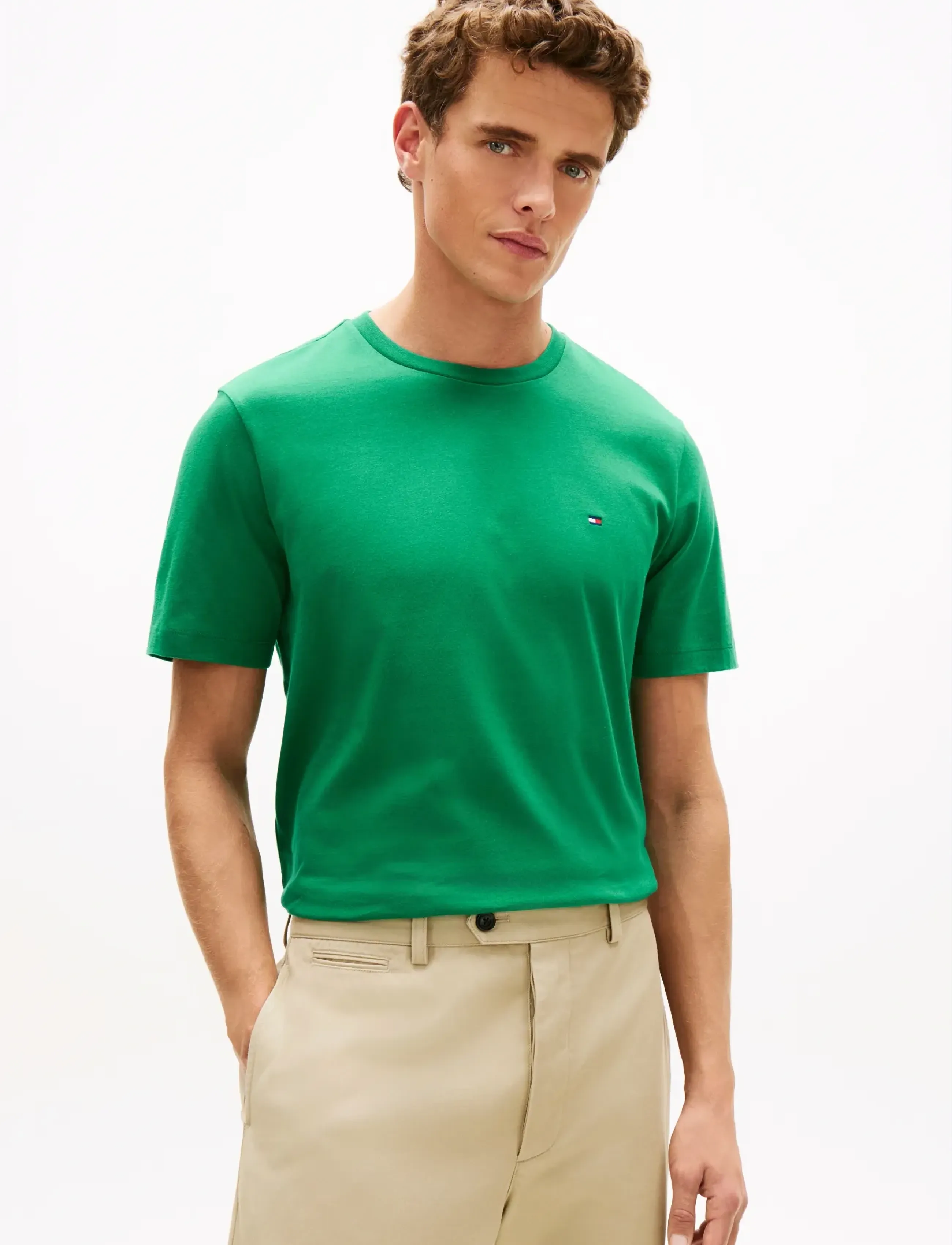 Tommy Hilfiger ESS SEASONAL REG FIT SOLID TEE - Kurzärmelig - NOUVEAU GREEN / green