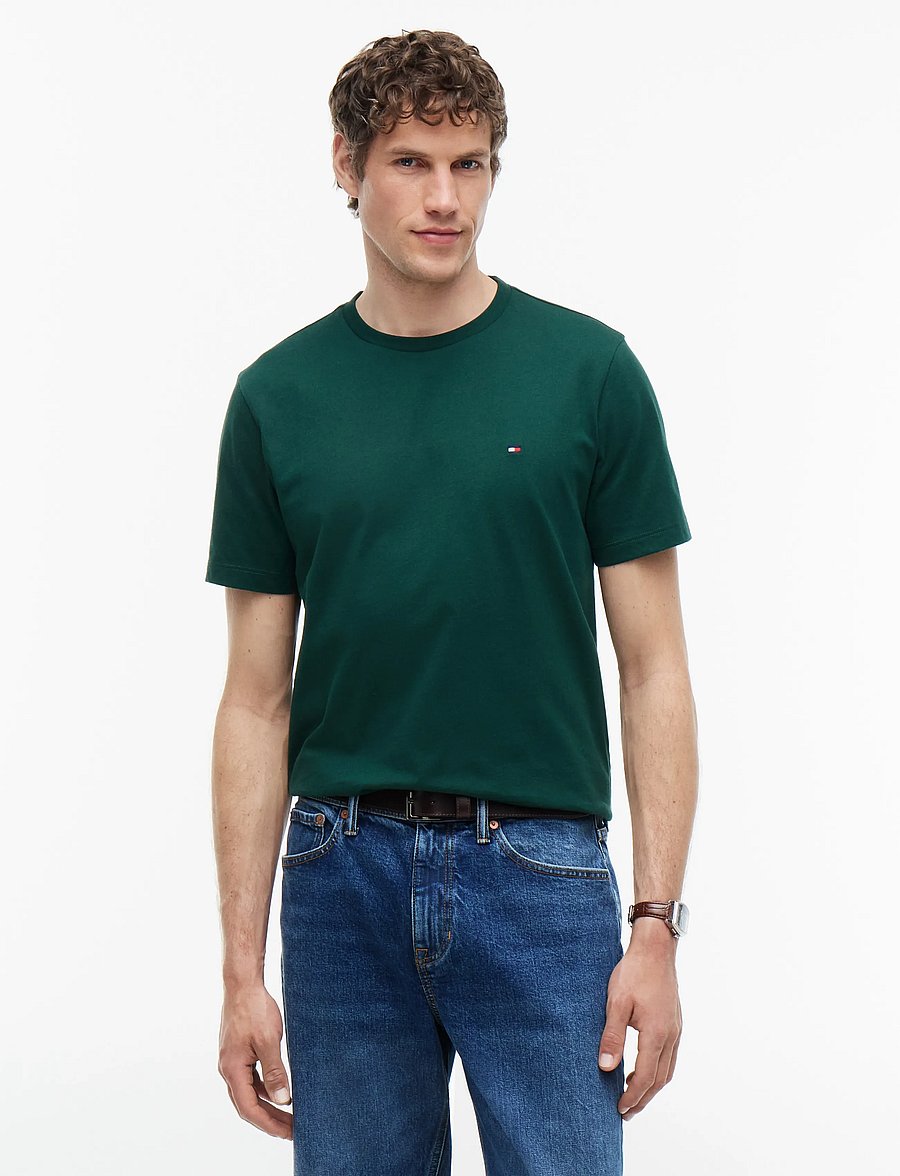 Tommy Hilfiger - ESS SEASONAL REG FIT SOLID TEE - kurzärmelige t-shirts - ornamental green - 0