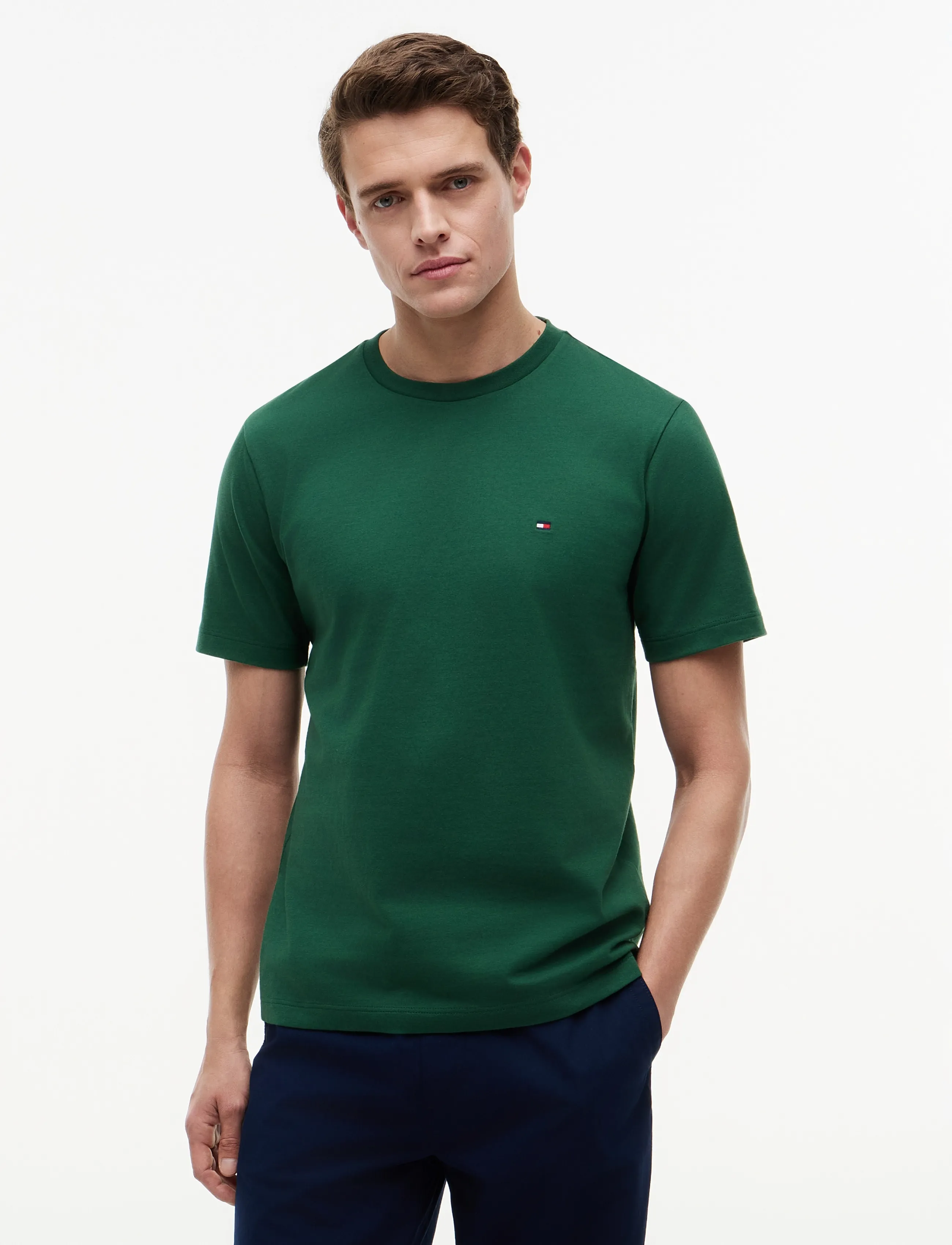 Tommy Hilfiger ESS SEASONAL REG FIT SOLID TEE - T-shirts - STREET GREEN / green