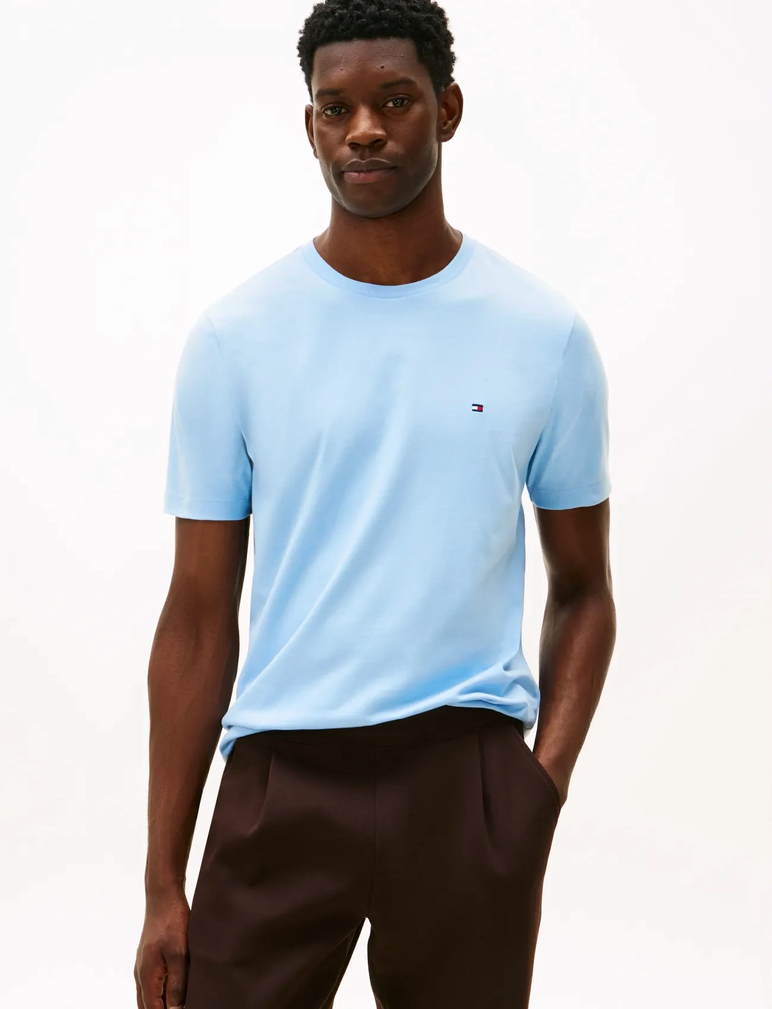 Tommy Hilfiger ESS SEASONAL REG FIT SOLID TEE - Tommy Hilfiger - WELL WATER / blue
