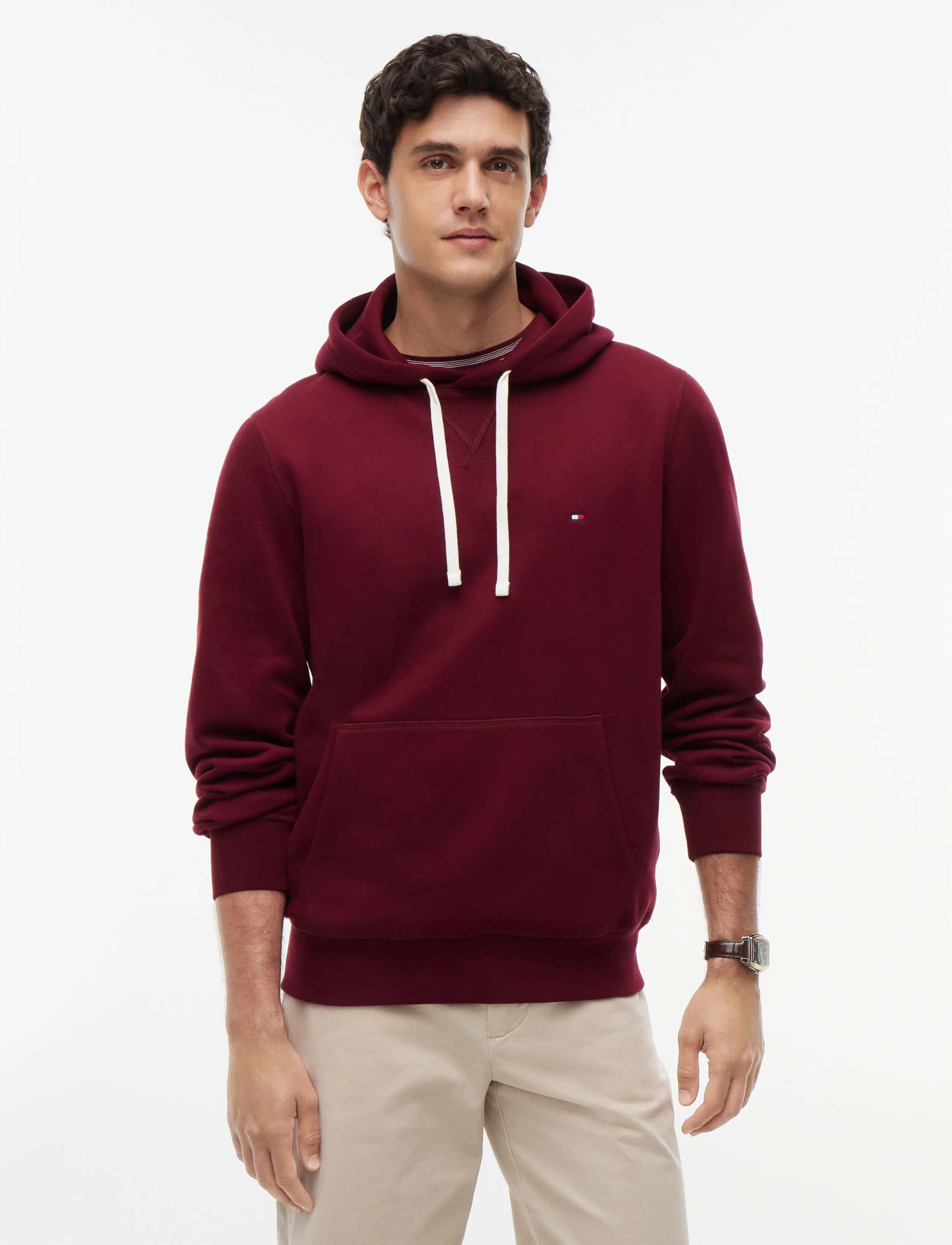 Tommy Hilfiger ESS SEASONAL FLEECE HOODY - Tommy Hilfiger - BURGUNDY / burgundy