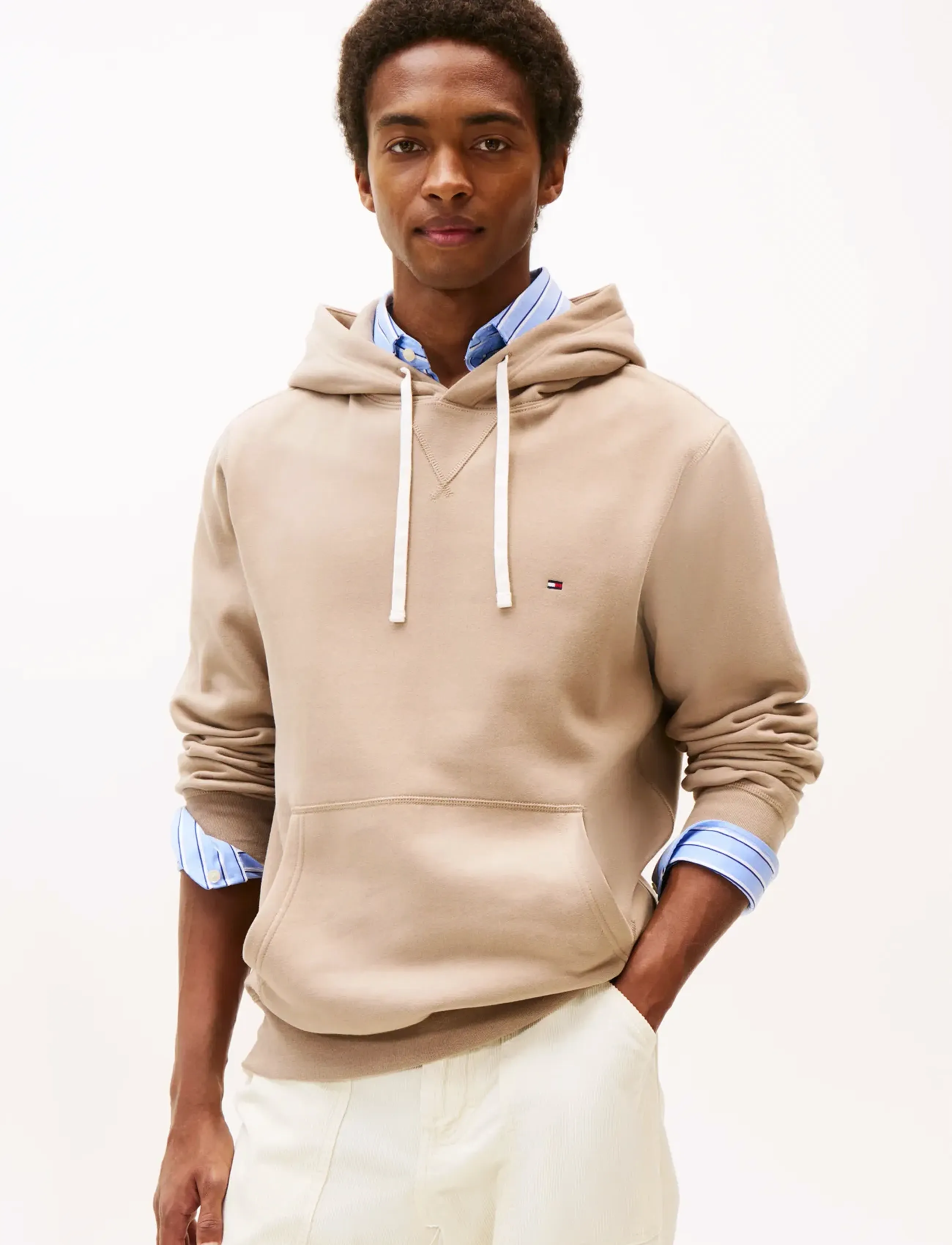 Tommy Hilfiger ESS SEASONAL FLEECE HOODY - Tommy Hilfiger - COASTAL TAUPE / beige