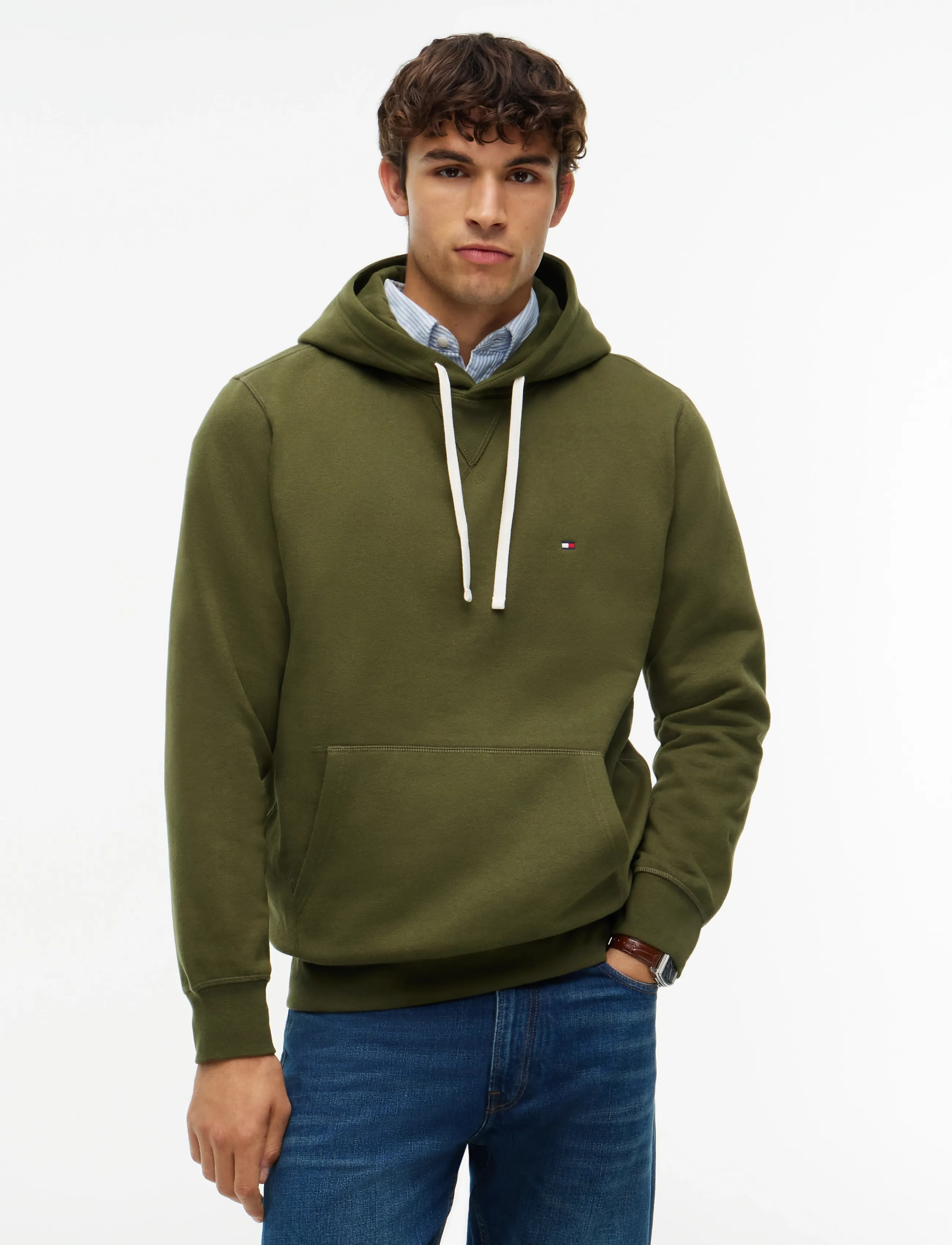 Tommy Hilfiger ESS SEASONAL FLEECE HOODY - Hoodies - HUNTSMAN GREEN / khaki/green