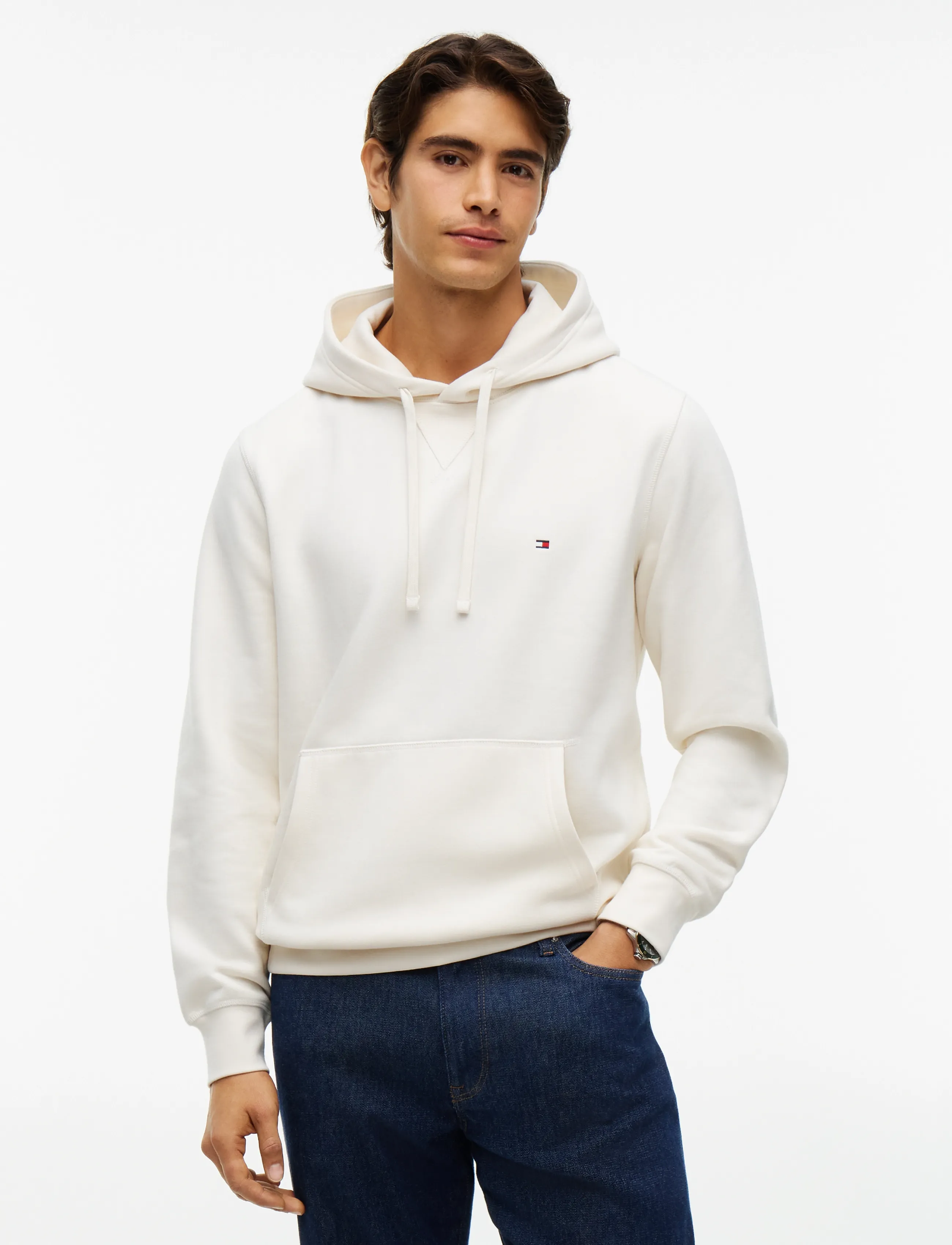 Tommy Hilfiger ESS SEASONAL FLEECE HOODY - Hoodies - IVORY PETAL / cream