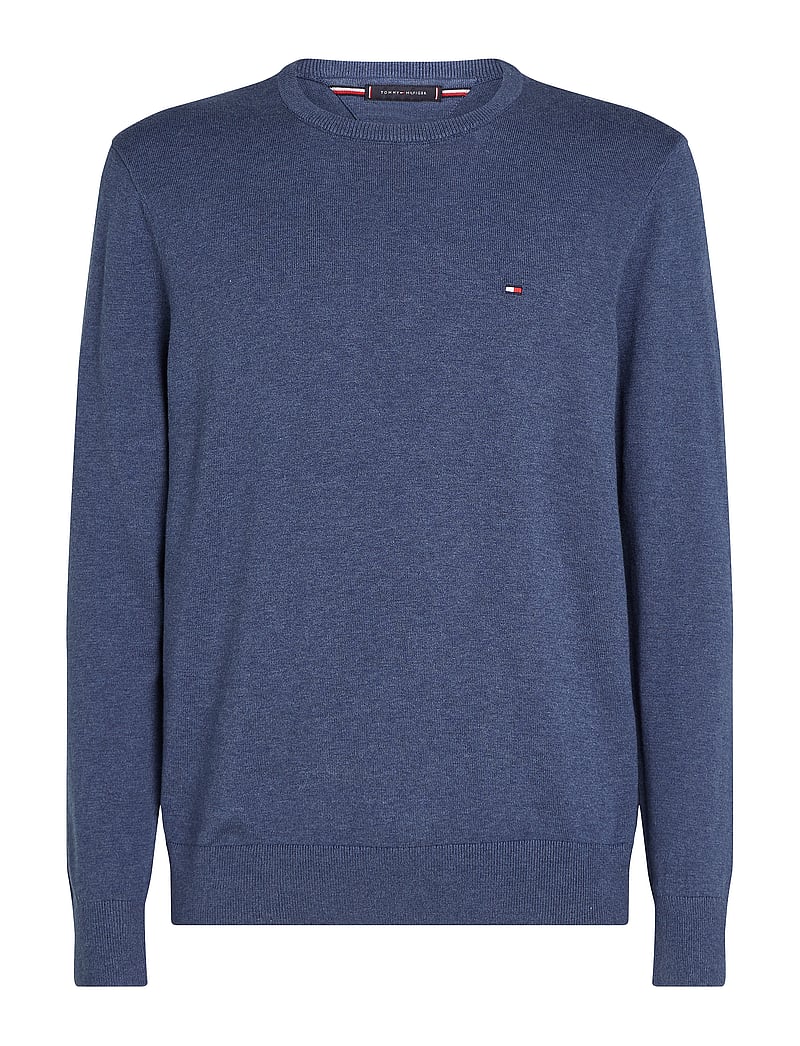 Tommy Hilfiger - ESSENTIAL SSNL COTTON CREW NECK - round necks - aegean sea heather - 1