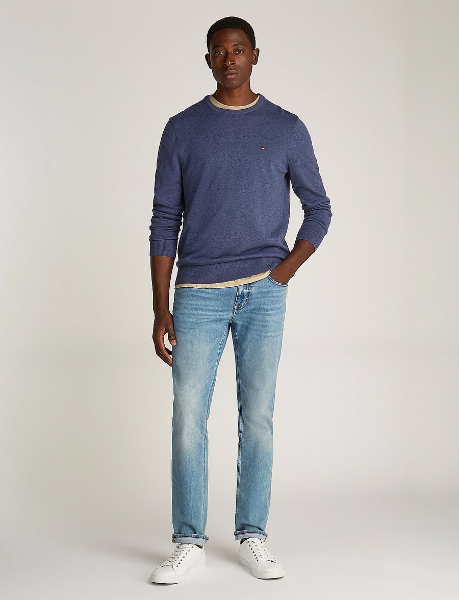 Tommy Hilfiger - ESSENTIAL SSNL COTTON CREW NECK - rundhals - aegean sea heather - 0