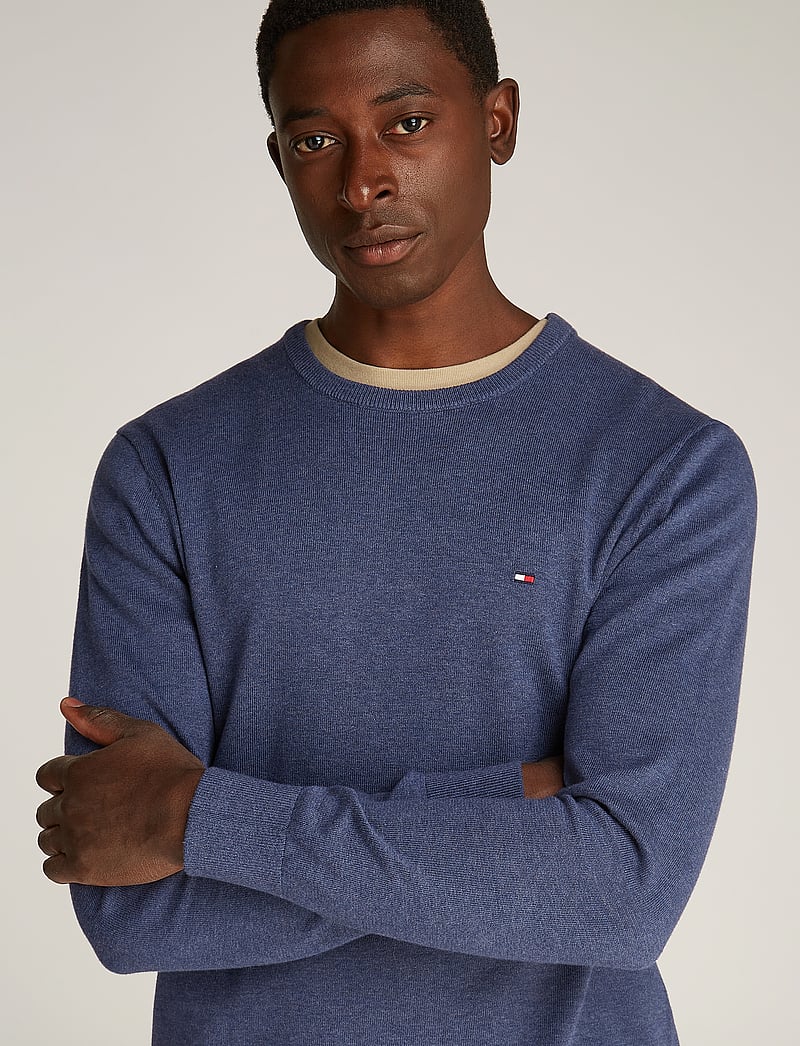 Tommy Hilfiger - ESSENTIAL SSNL COTTON CREW NECK - round necks - aegean sea heather - 4
