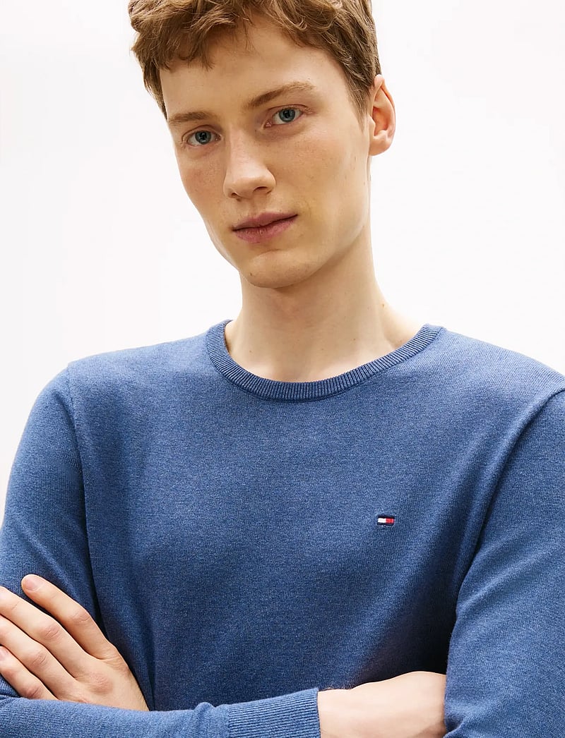 Tommy Hilfiger - ESSENTIAL SSNL COTTON CREW NECK - round necks - aegean sea heather - 5