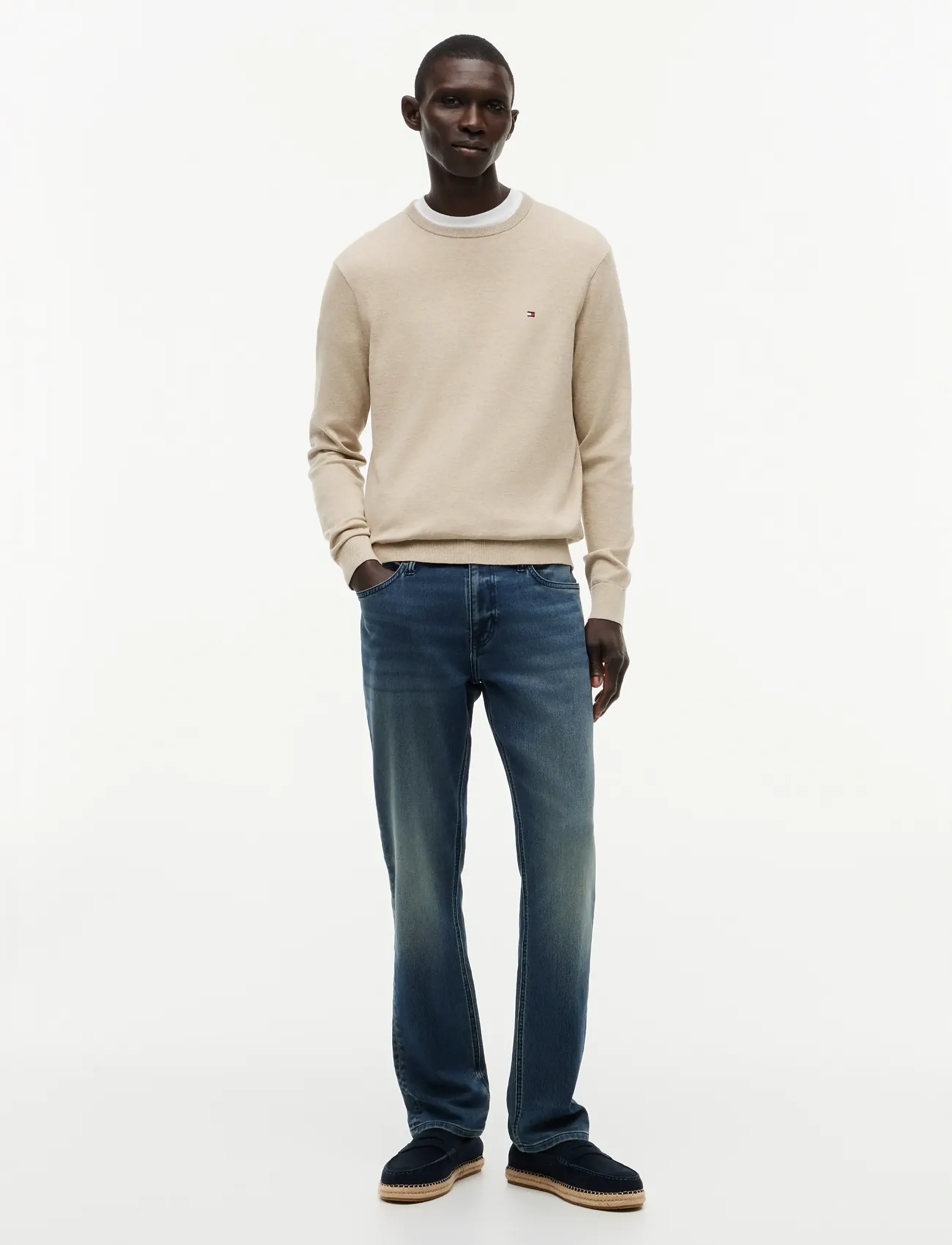 Tommy Hilfiger - ESSENTIAL SSNL COTTON CREW NECK - rundhalsad - batique khaki heather - 4