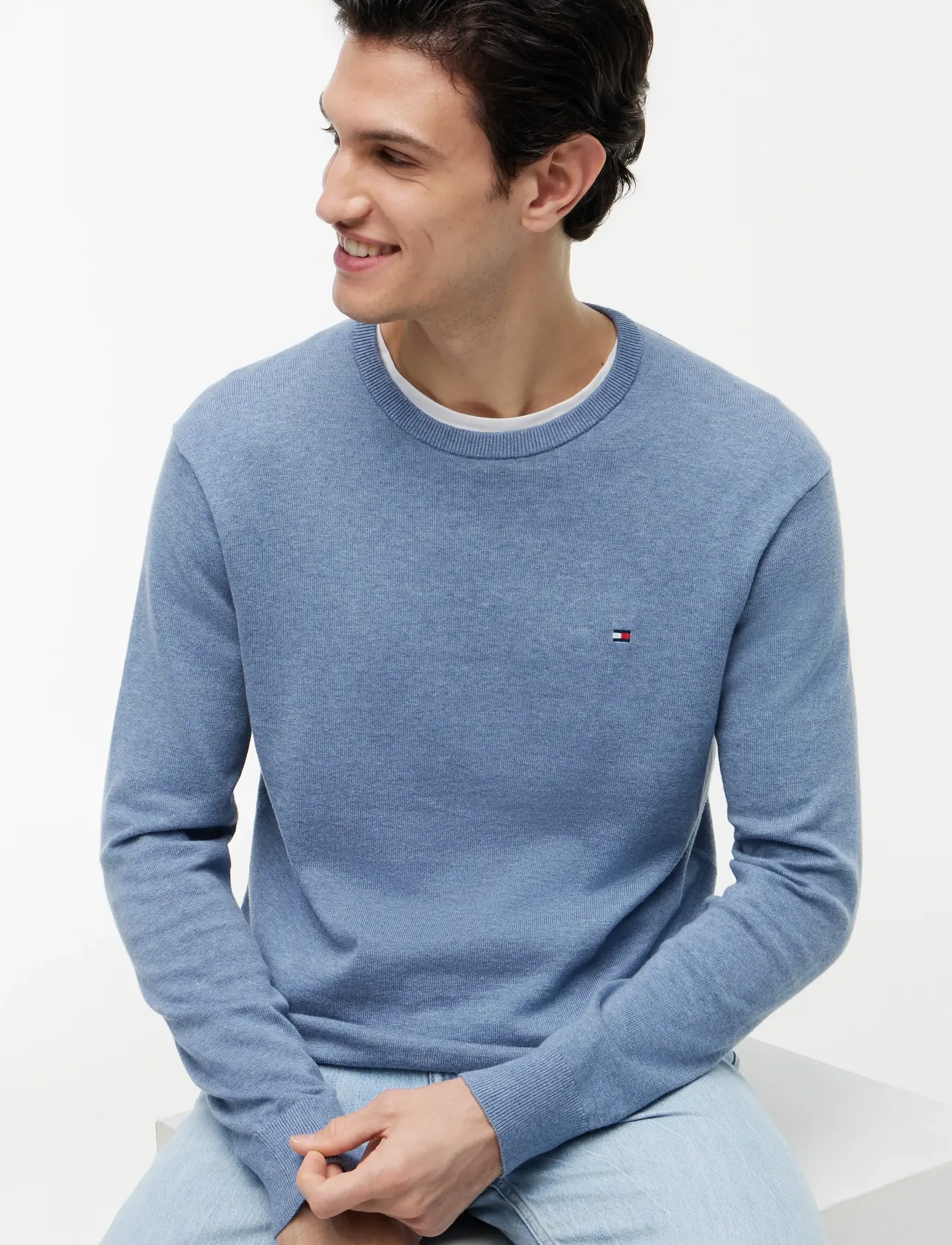 Tommy Hilfiger - ESSENTIAL SSNL COTTON CREW NECK - rundhals - brisk blue heather - 3