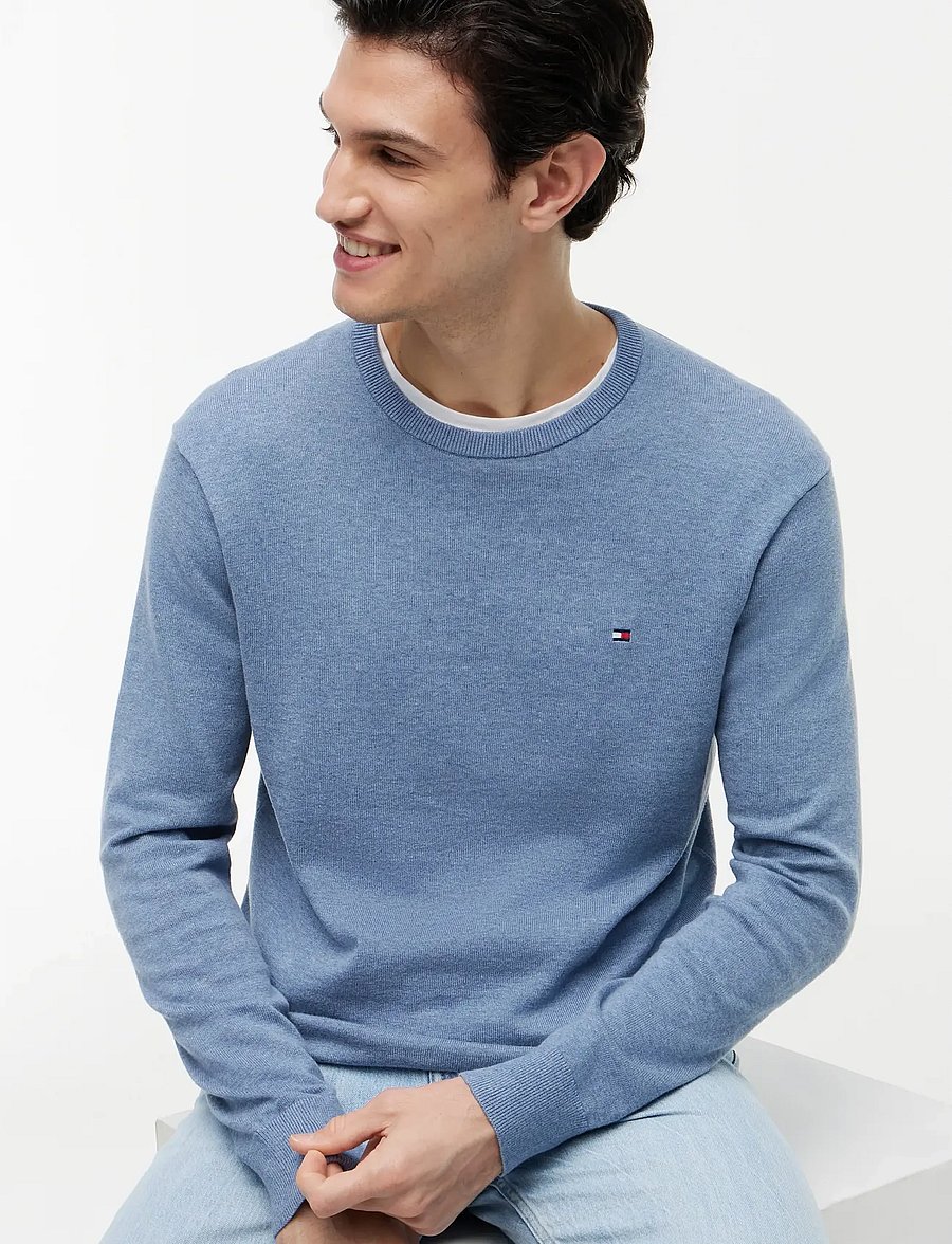 Tommy Hilfiger - ESSENTIAL SSNL COTTON CREW NECK - rundhals - brisk blue heather - 3