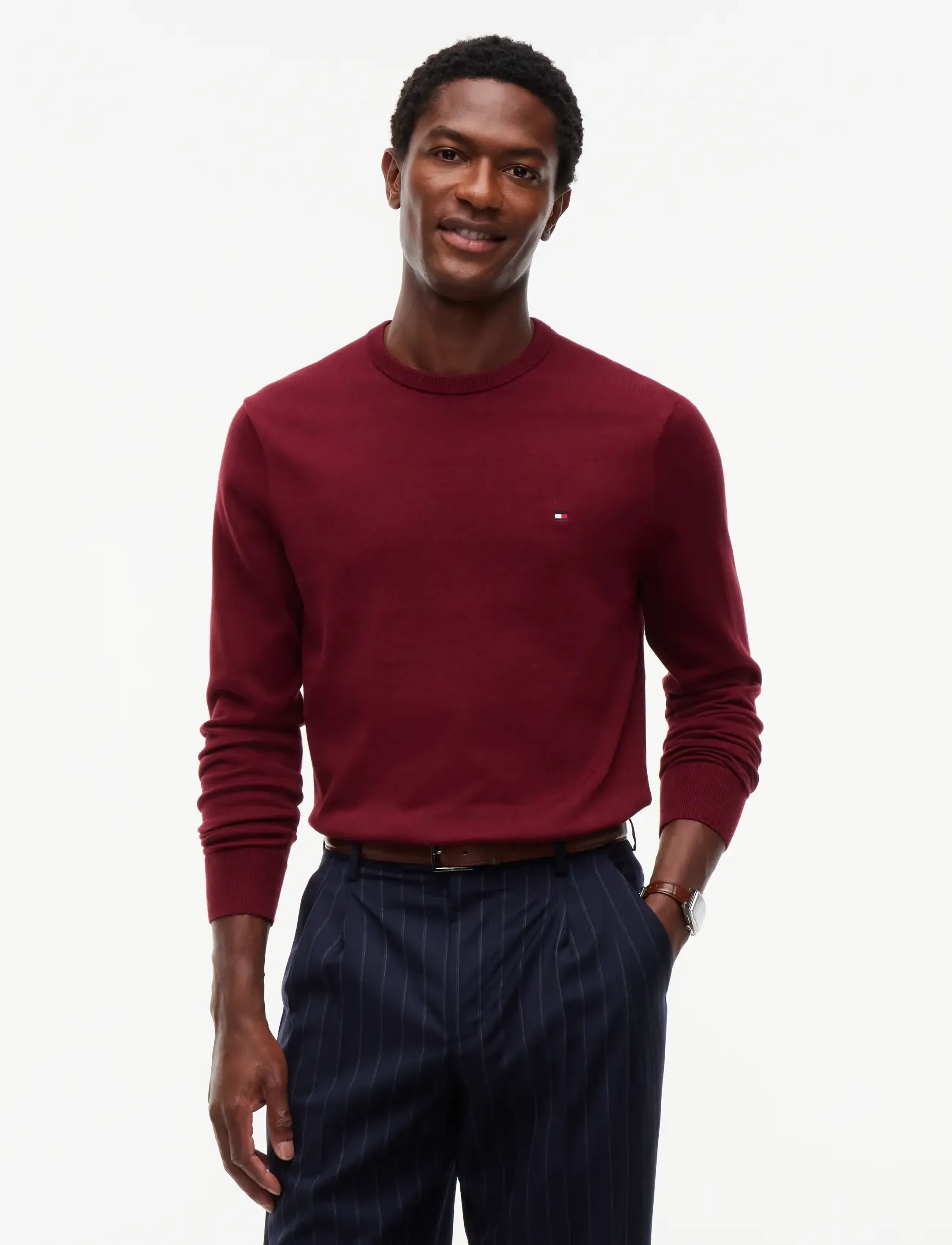 Tommy Hilfiger - ESSENTIAL SSNL COTTON CREW NECK - rundhals - burgundy - 0