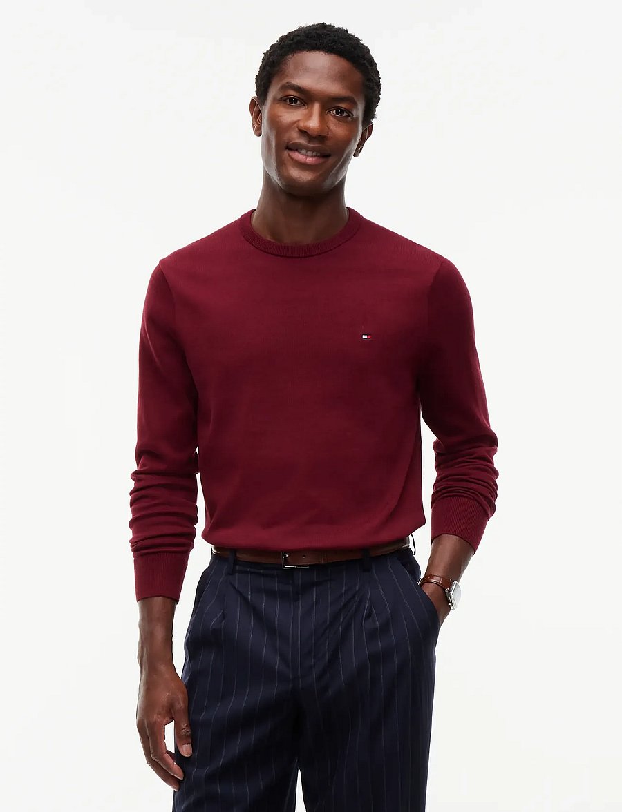 Tommy Hilfiger - ESSENTIAL SSNL COTTON CREW NECK - rundhals - burgundy - 0