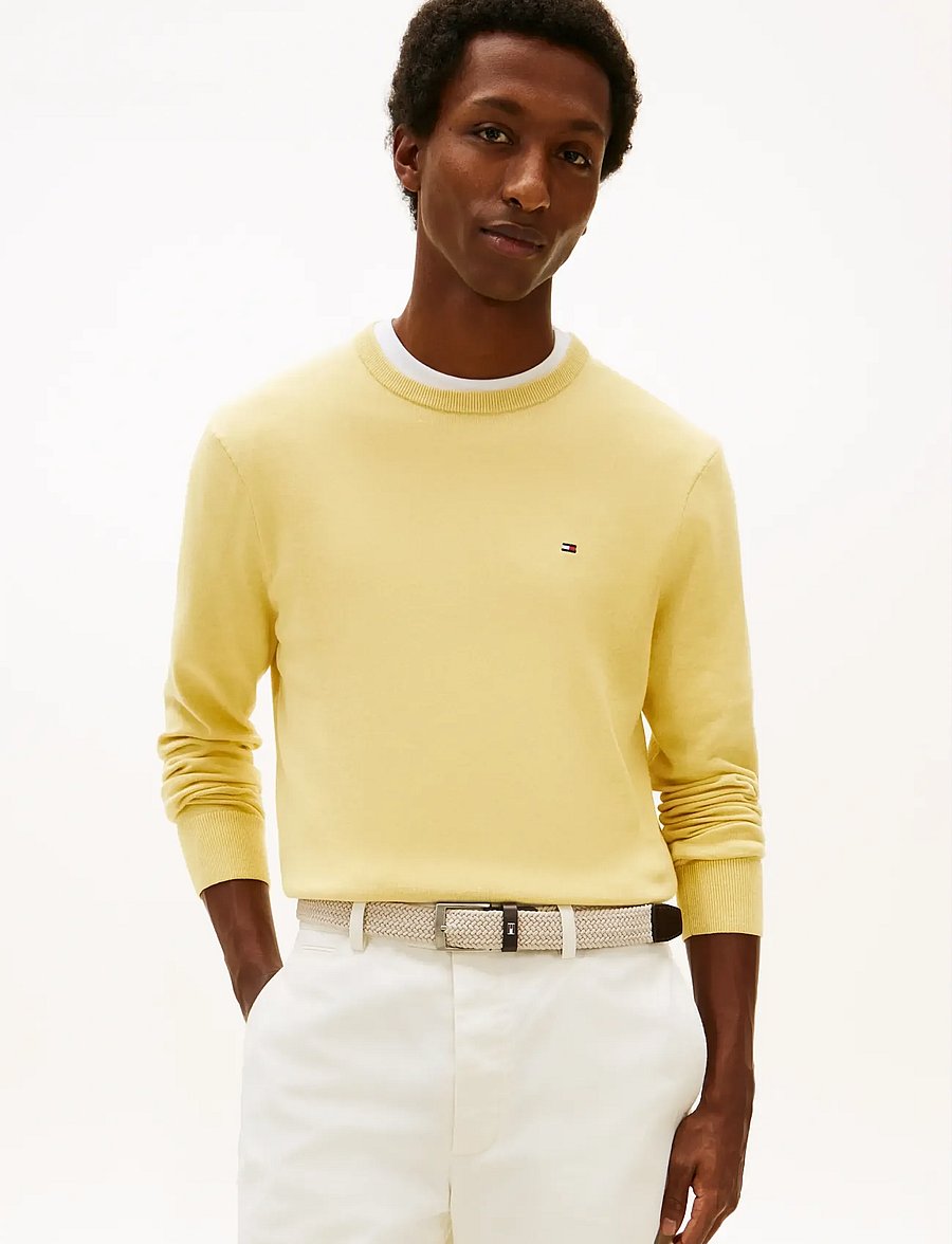 Tommy Hilfiger - ESSENTIAL SSNL COTTON CREW NECK - rundhals - citronella heather - 0