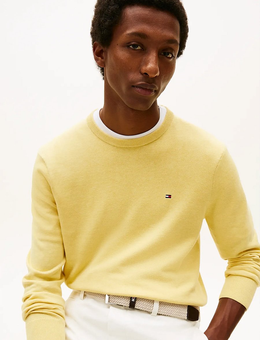 Tommy Hilfiger - ESSENTIAL SSNL COTTON CREW NECK - rundhals - citronella heather - 4